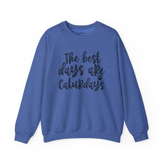 The best days are Caturdays Unisex Heavy Blend™ Crewneck Sweatshirt Graphic