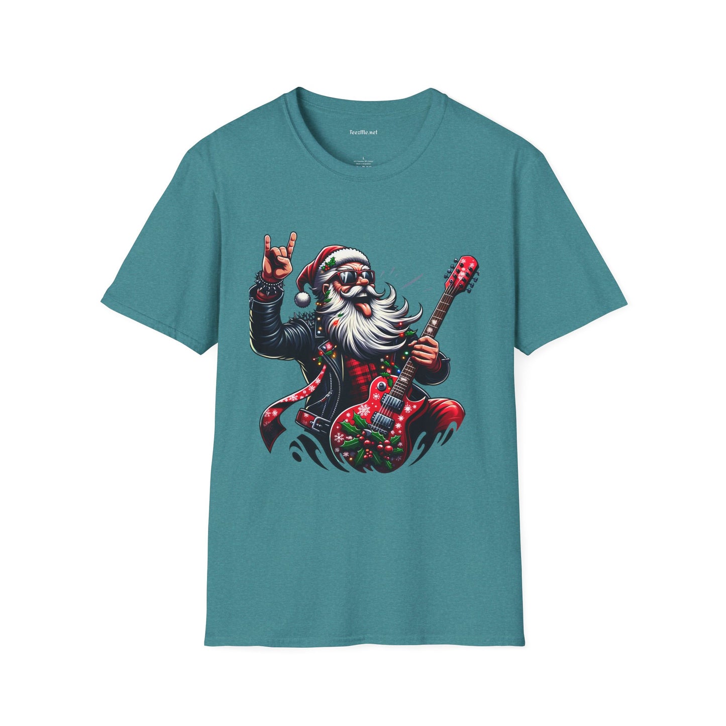 Rockin' Santa Unisex Softstyle T-Shirt 100% Cotton Graphic