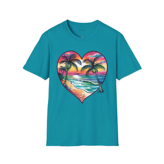 Beach Watercolor2 Unisex Soft T-Shirt 100% Cotton Graphic