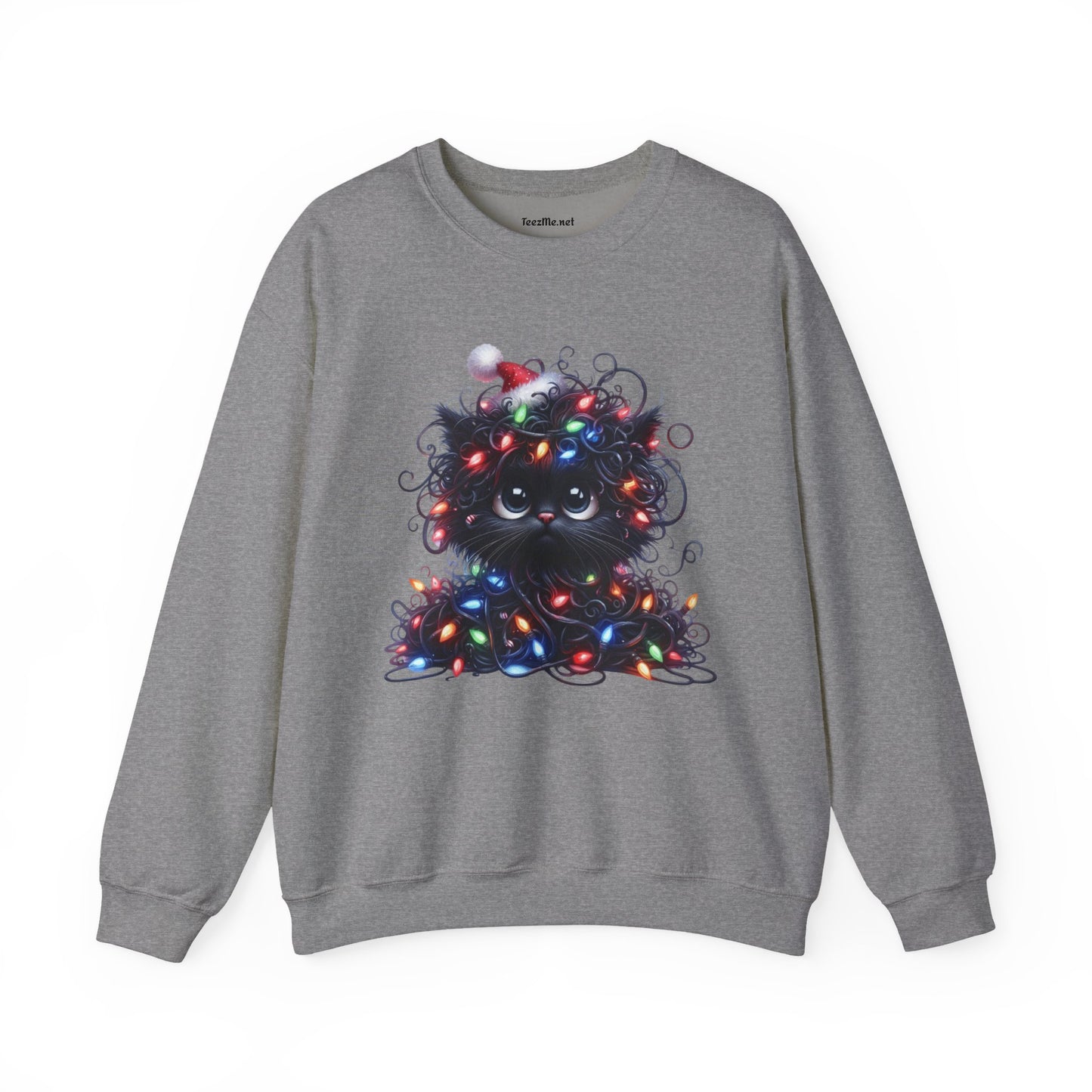 Funny Christmas Black Cat 02 Unisex Heavy Blend™ Crewneck Sweatshirt