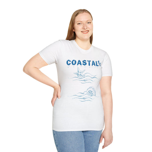 Coastal Unisex Softstyle T-Shirt 100% Cotton Graphic