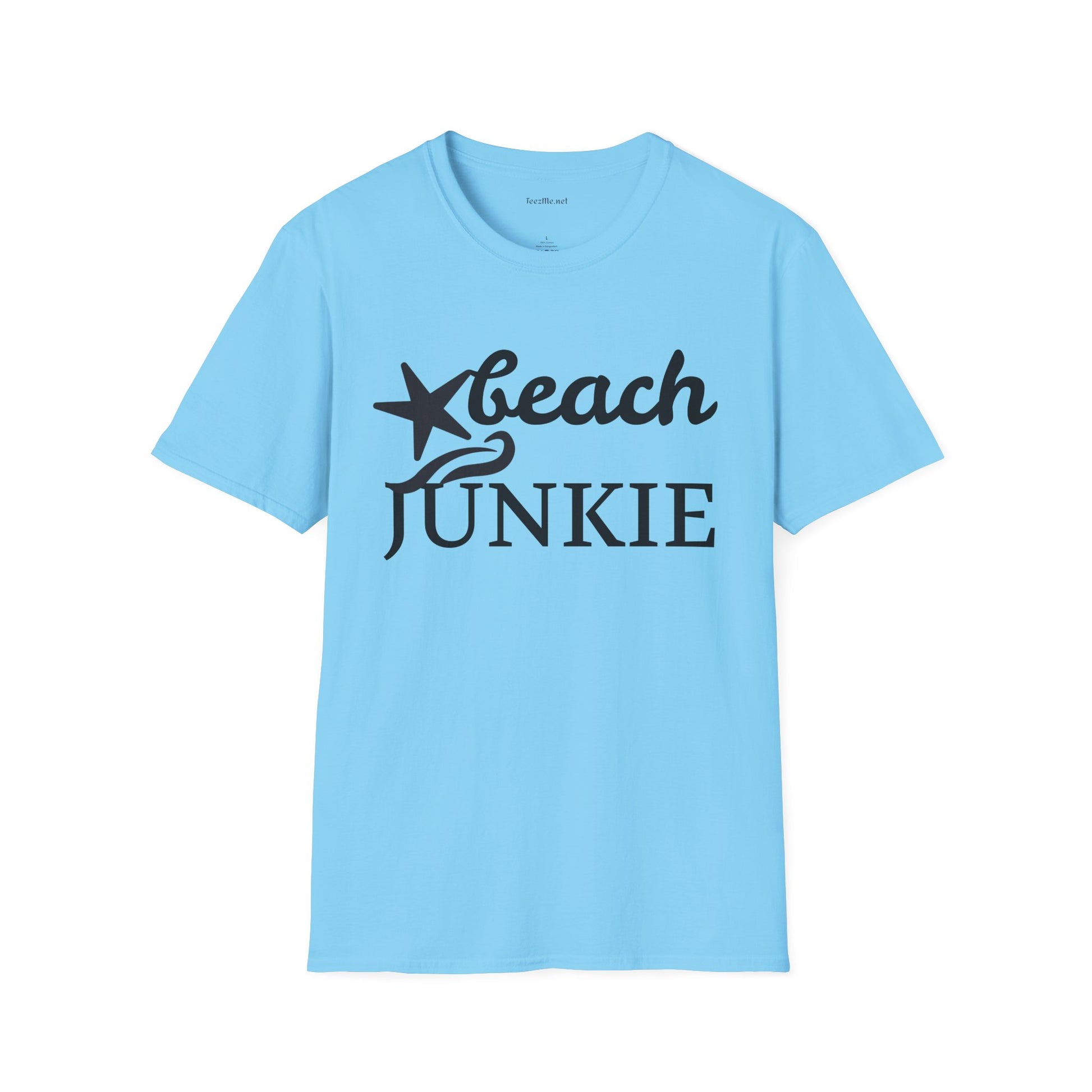 Beach Junkie with Starfish Unisex Softstyle T-Shirt 100% Cotton Graphic