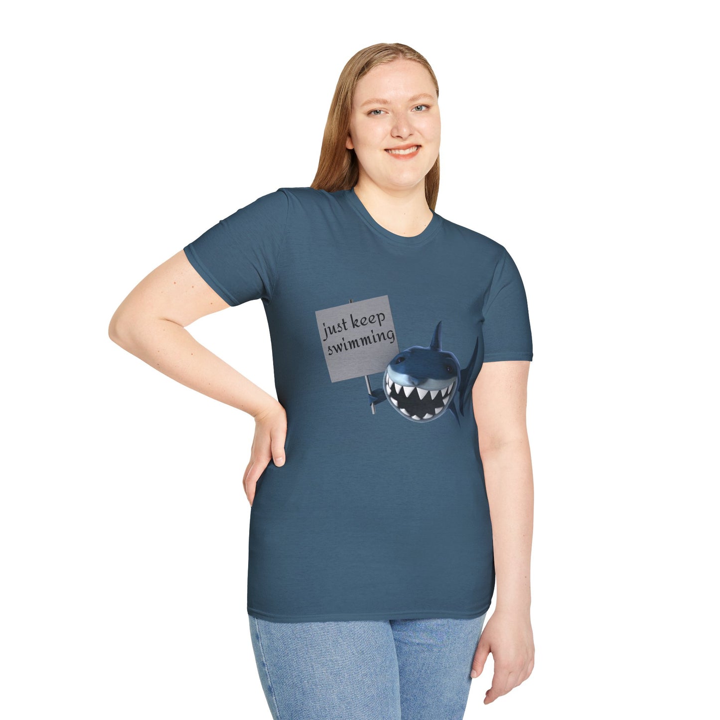 Just keep swimming - Unisex Softstyle T-Shirt 100% Cotton Graphic