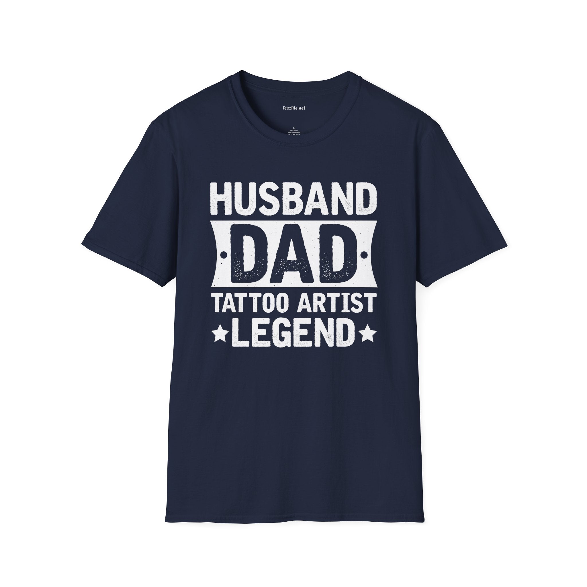 Husband DAD Tattoo Artist Unisex Soft Style T-Shirt 100% Cotton Graphic