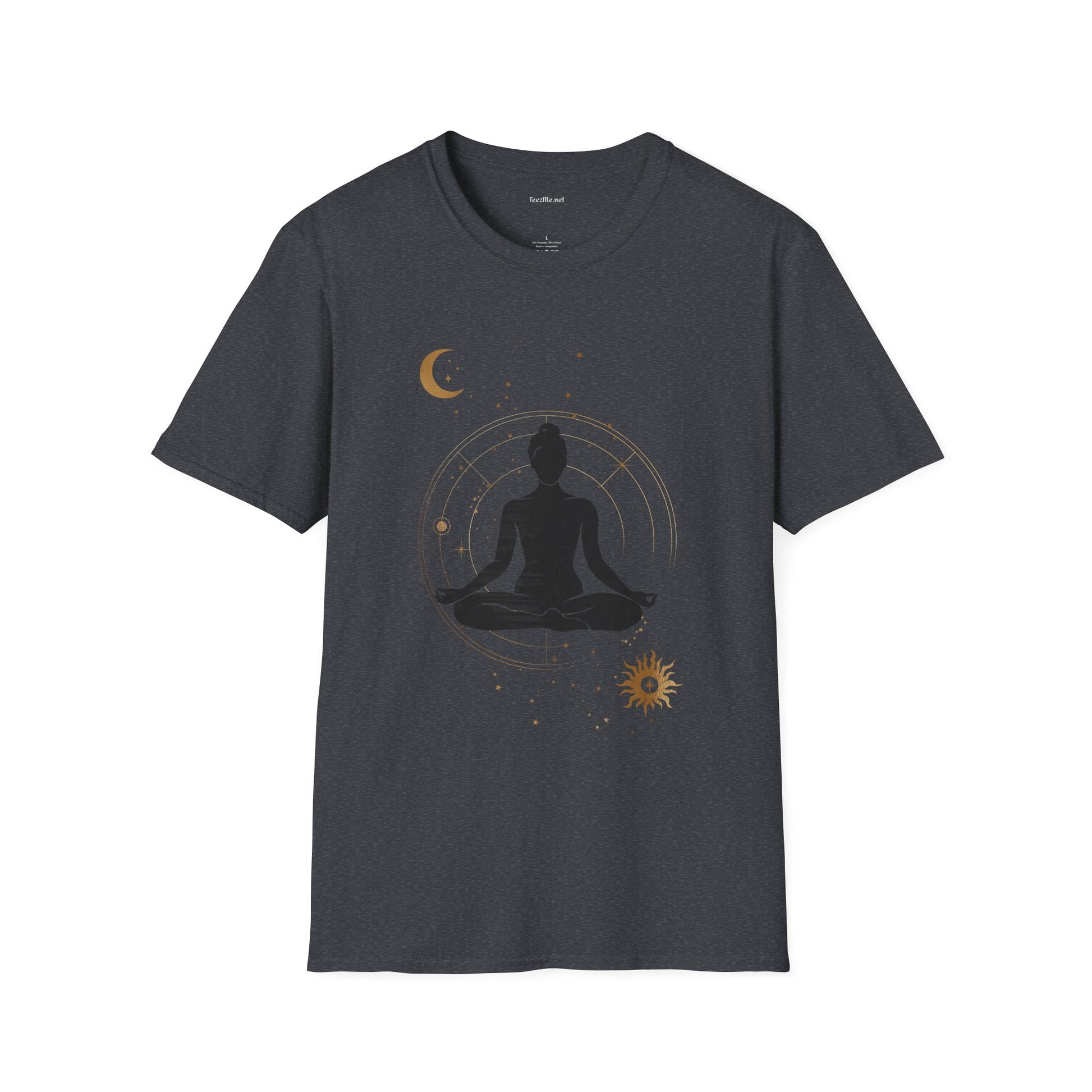 Yoga Under Moon - Unisex Softstyle T-Shirt 100% Cotton Graphic