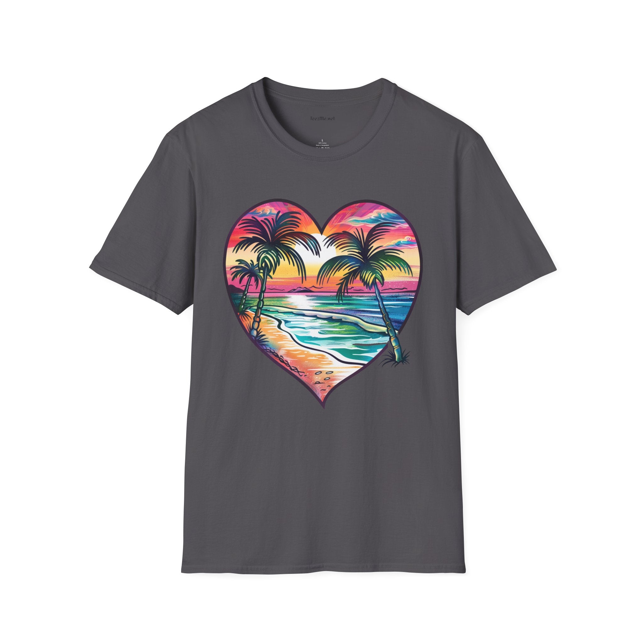 Beach Watercolor2 Unisex Soft T-Shirt 100% Cotton Graphic