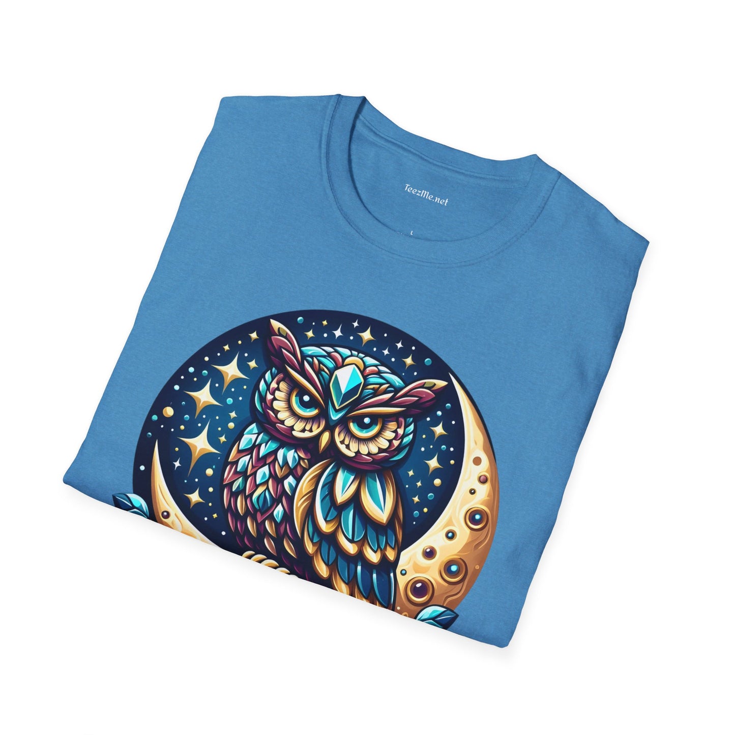 Jeweled Moon Owl Unisex Softstyle T-Shirt 100% Cotton