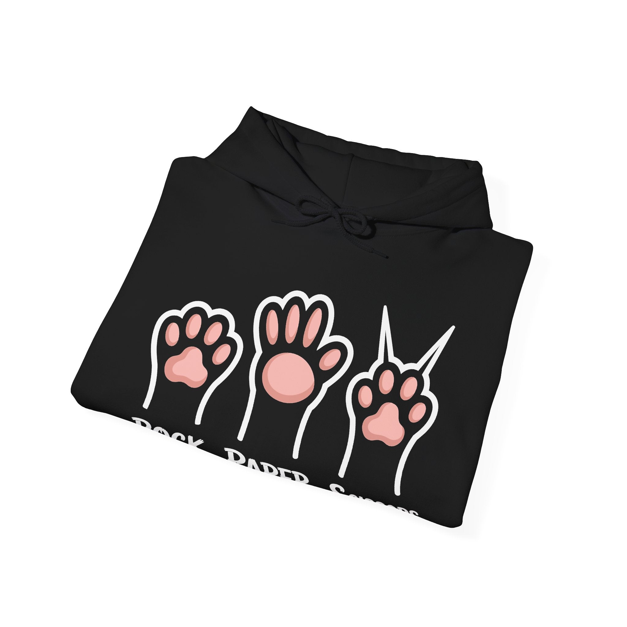 Rock Paper Scissors Cat Unisex Heavy Blend™ Hooded Sweatshirt