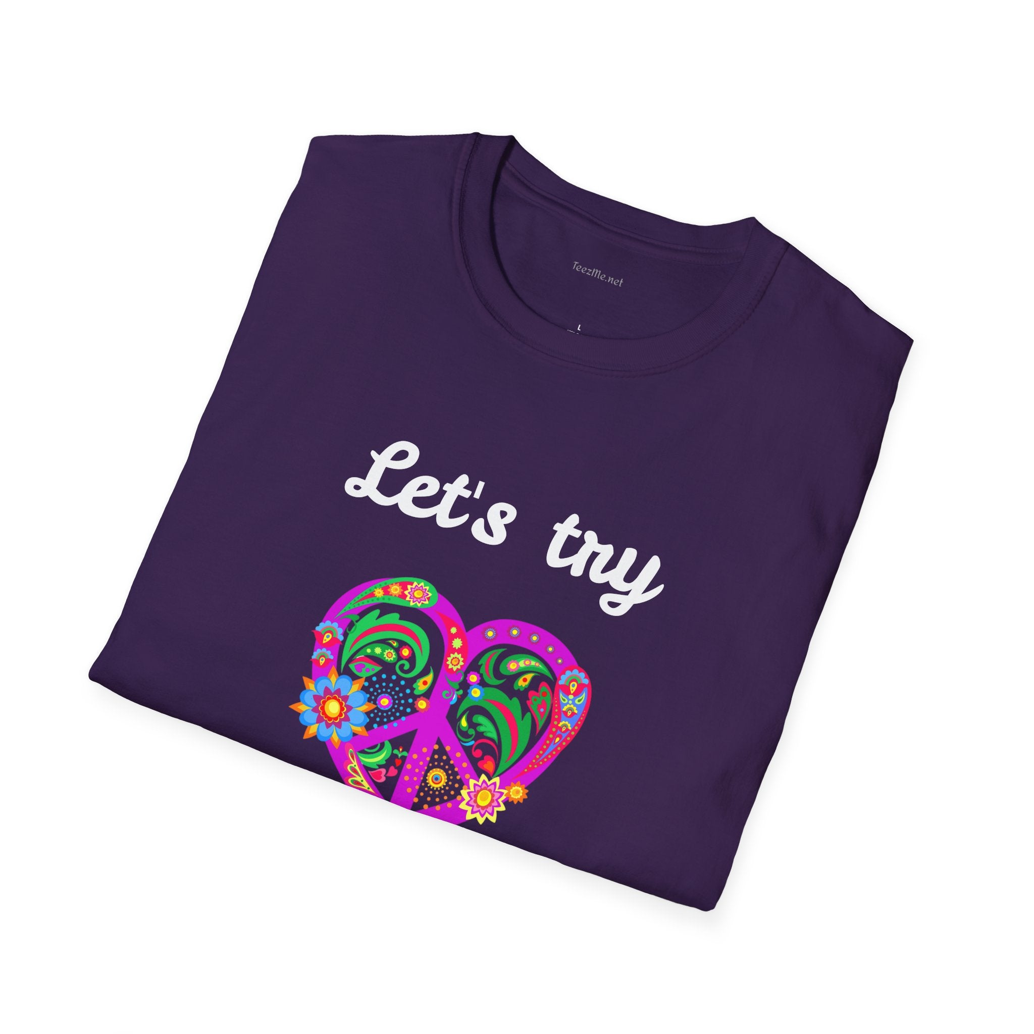 Let's Try Love - Unisex Softstyle T-Shirt 100% Cotton Graphic