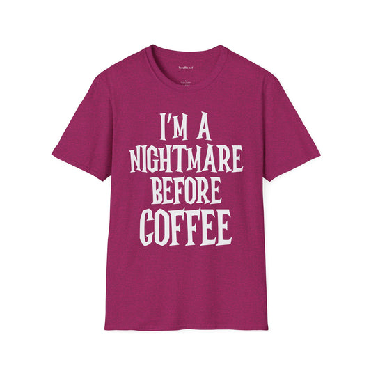 I'm a Nightmare Before Coffee Unisex Softstyle T-Shirt 100% Cotton Graphic