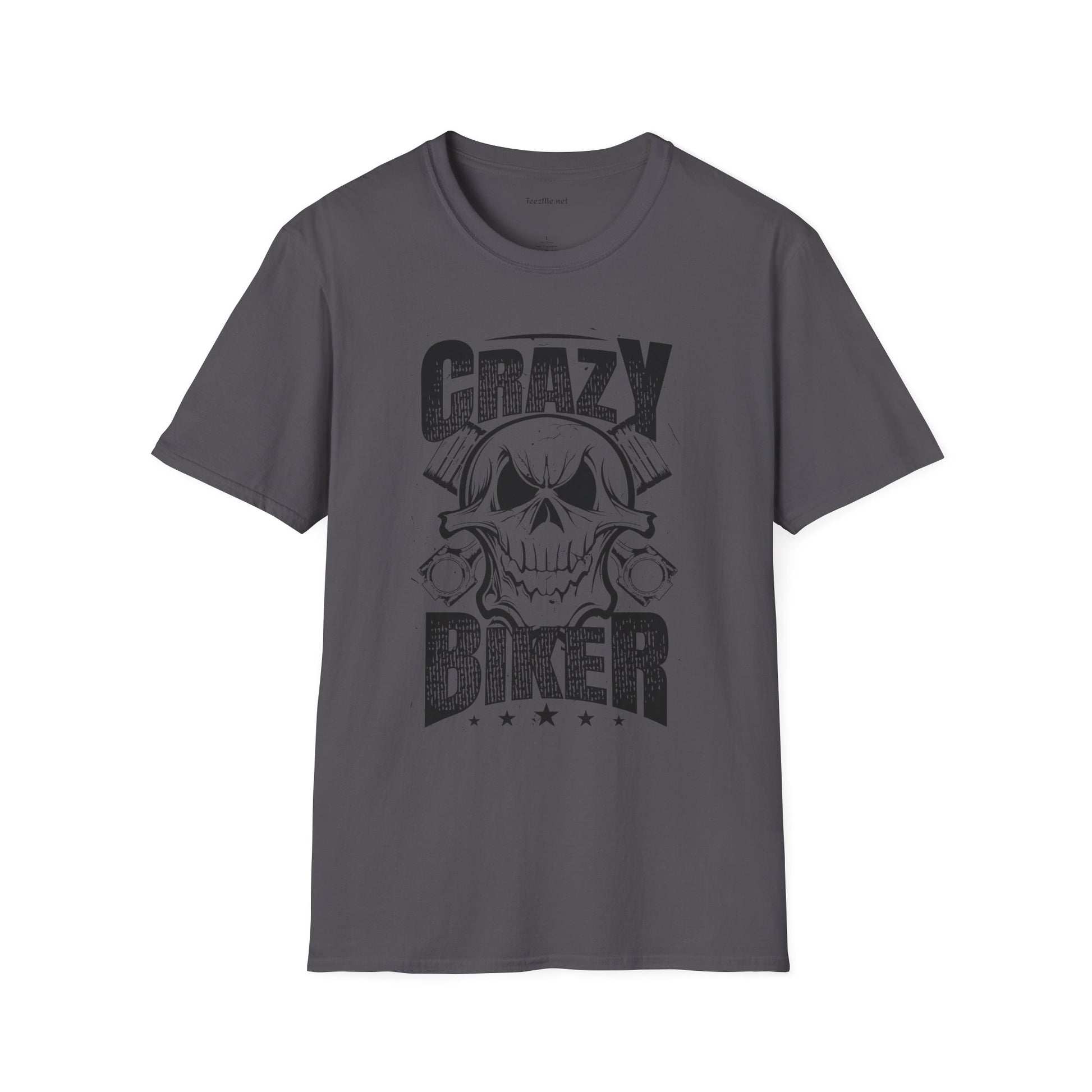 Crazy Biker Unisex Softstyle T-Shirt 100% Cotton Graphic