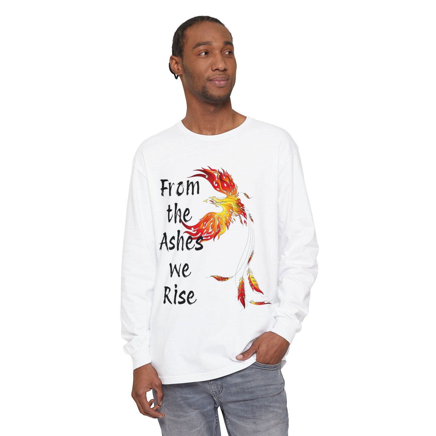 From the Ashes we Rise - Unisex Garment-dyed Long Sleeve T-Shirt