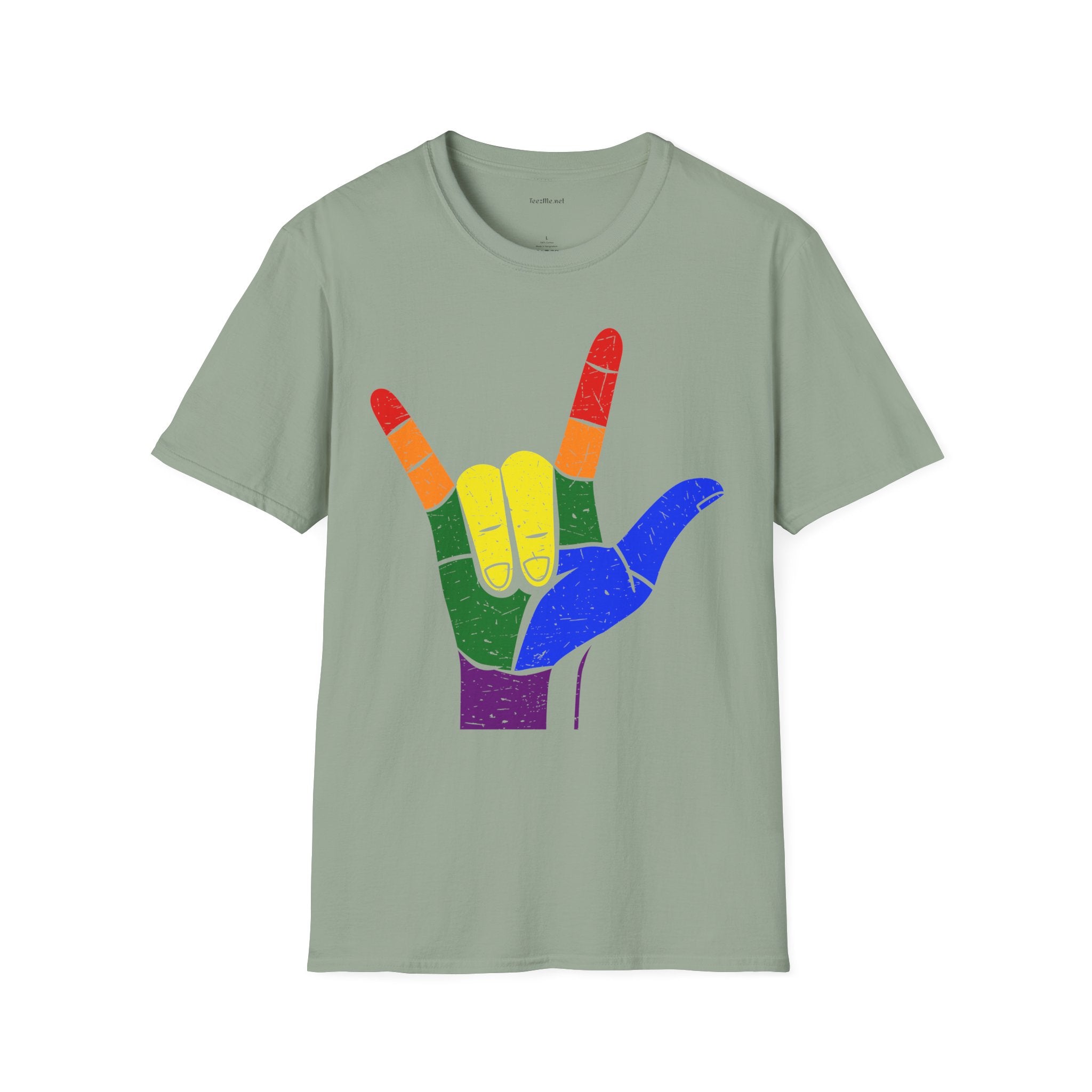 ASL Love LGBT  - Unisex Softstyle T-Shirt 100% Cotton Graphic