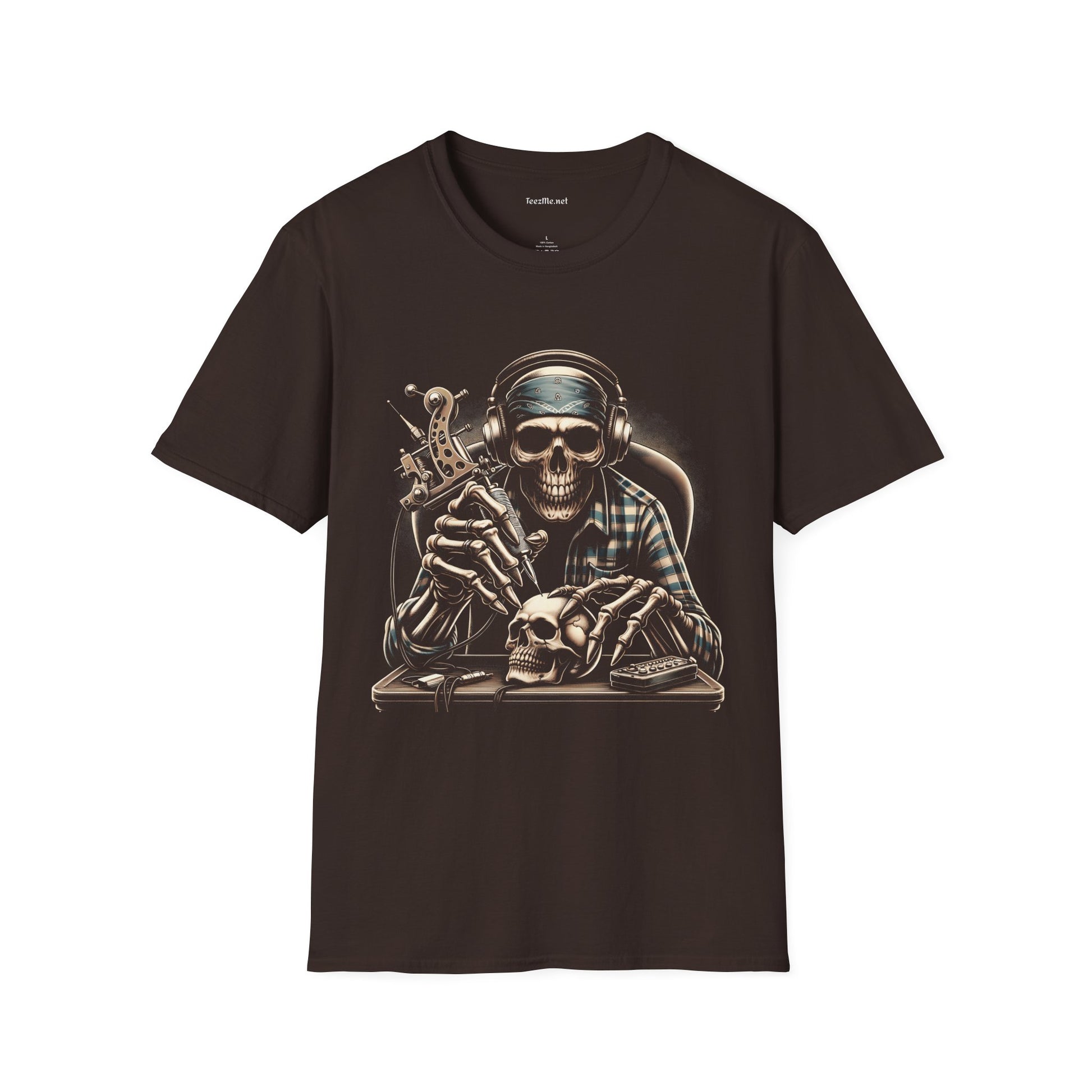 Skull Tattoo Artist 01 Unisex Soft Style T-Shirt 100% Cotton Graphic