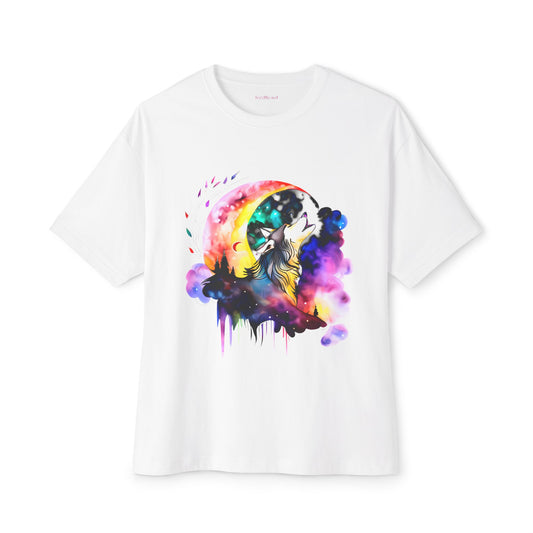 Regal Wolf Howling Unisex Oversized Boxy Tee