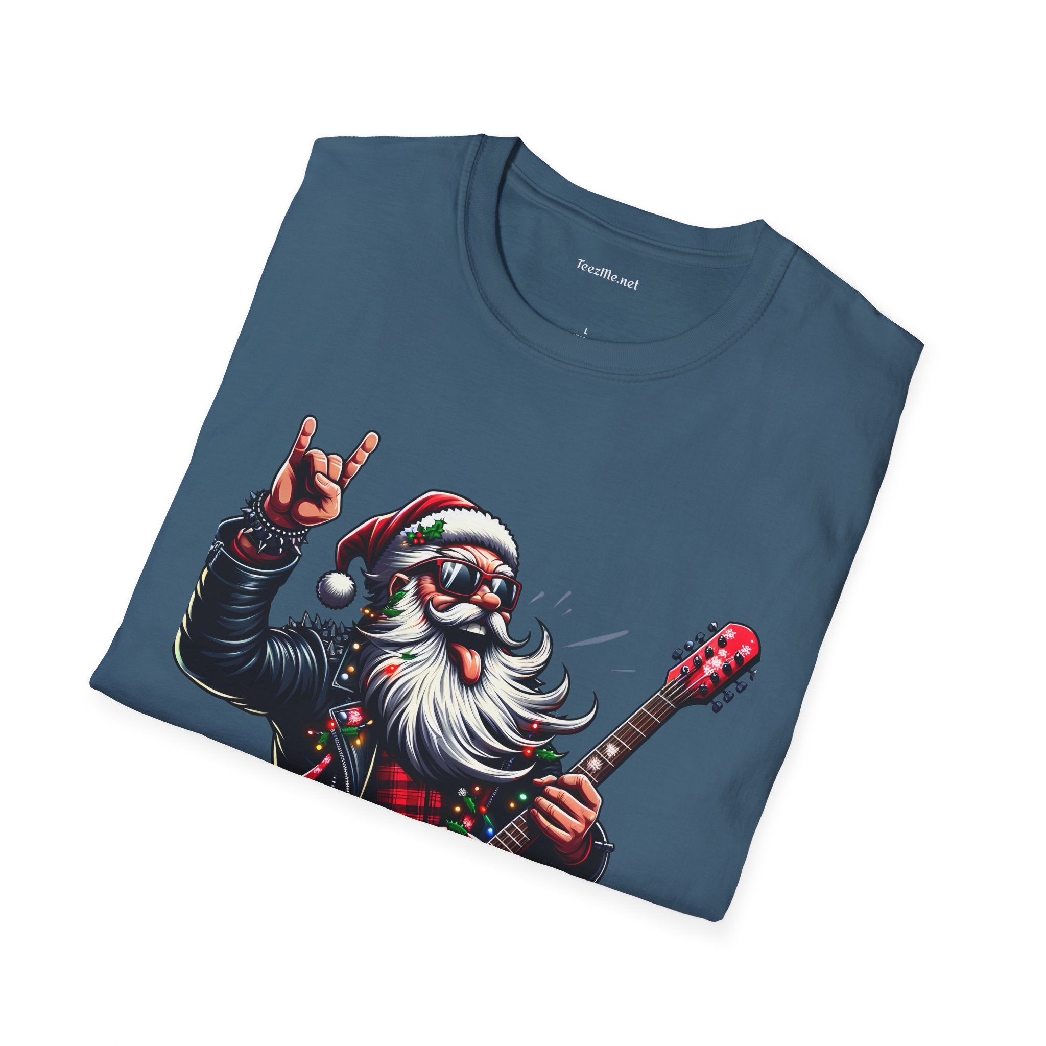 Rockin' Santa Unisex Softstyle T-Shirt 100% Cotton Graphic