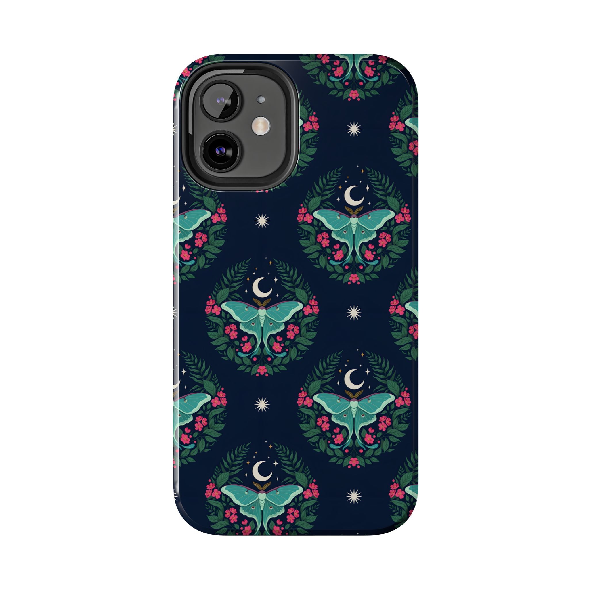 Moon Moth Tough Phone Case — Botanical Nightscape Protective Cover