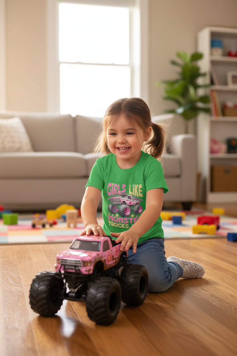 Monster Truck Girls Softstyle Tee Children