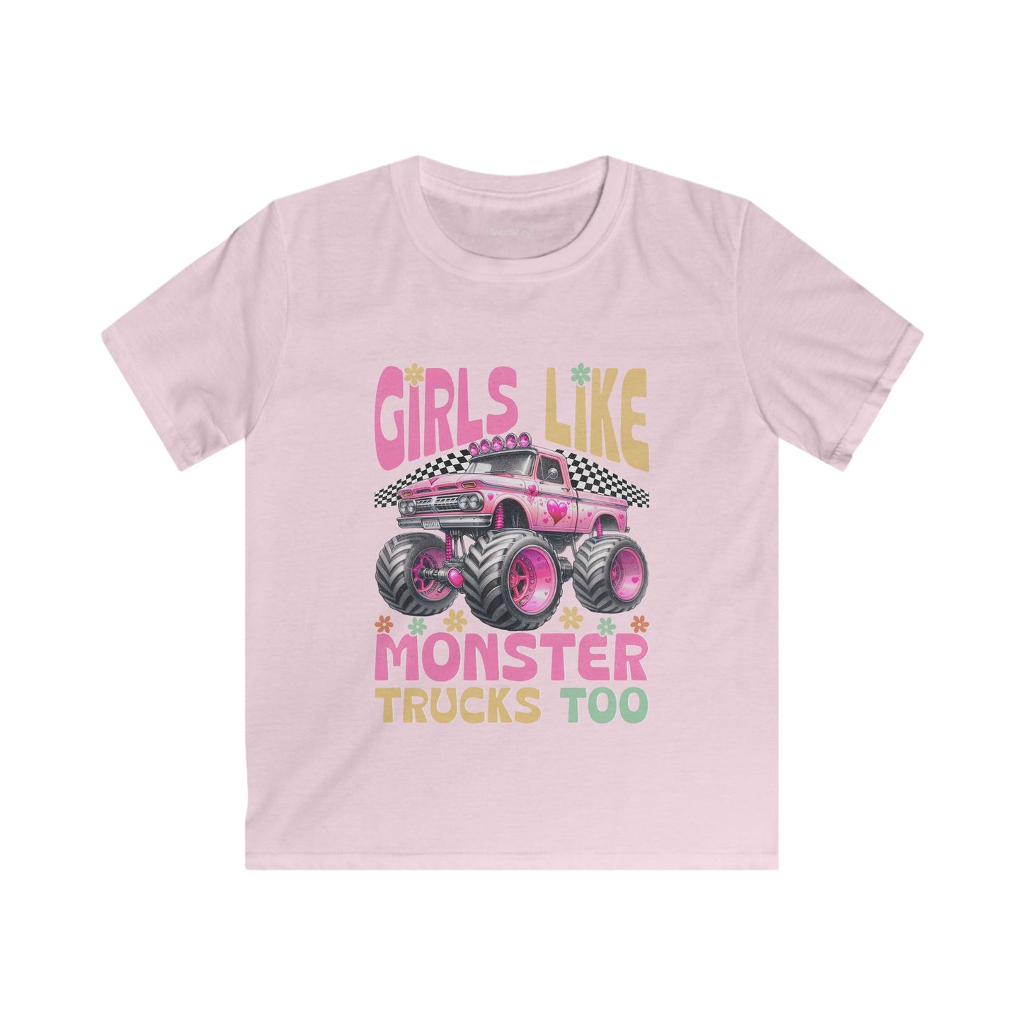 Monster Truck Girls Softstyle Tee Children