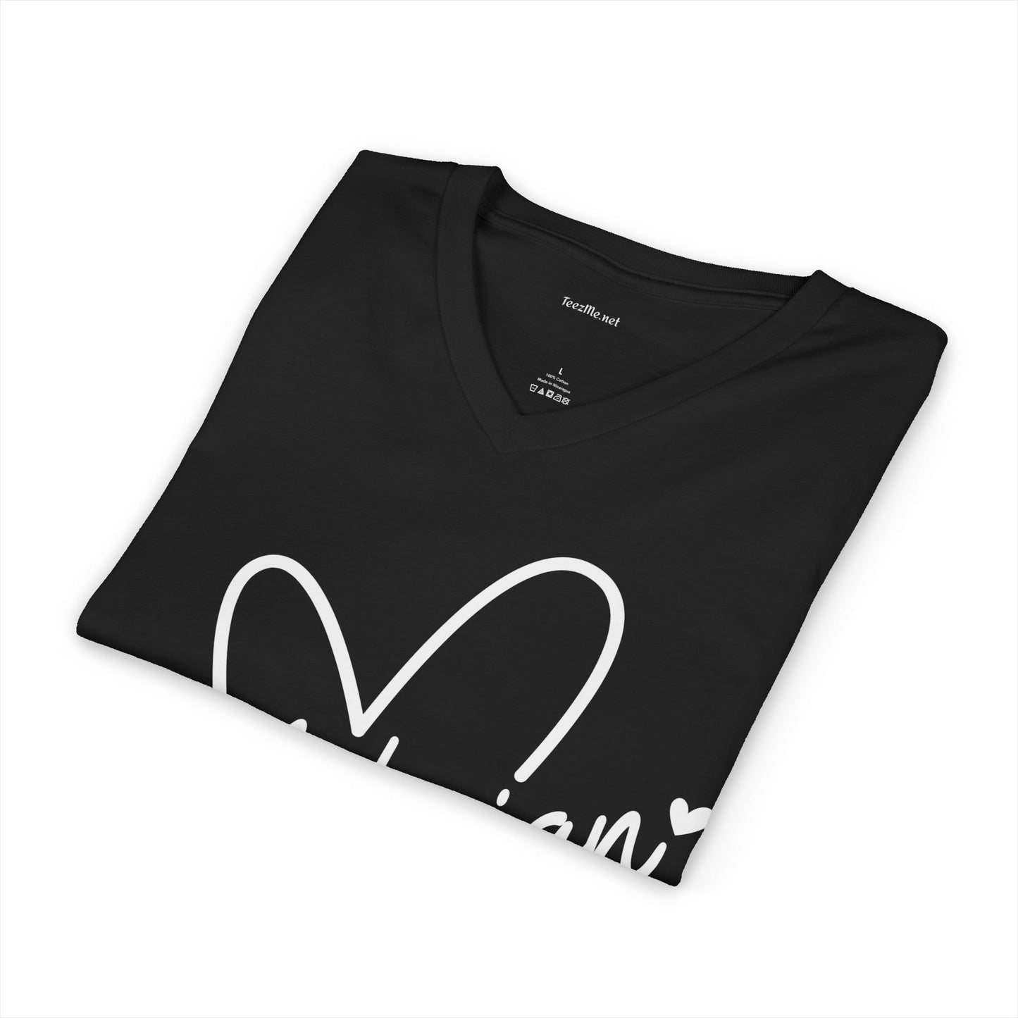 Esthetician with heart (white text) Unisex Jersey Short Sleeve V-Neck Tee