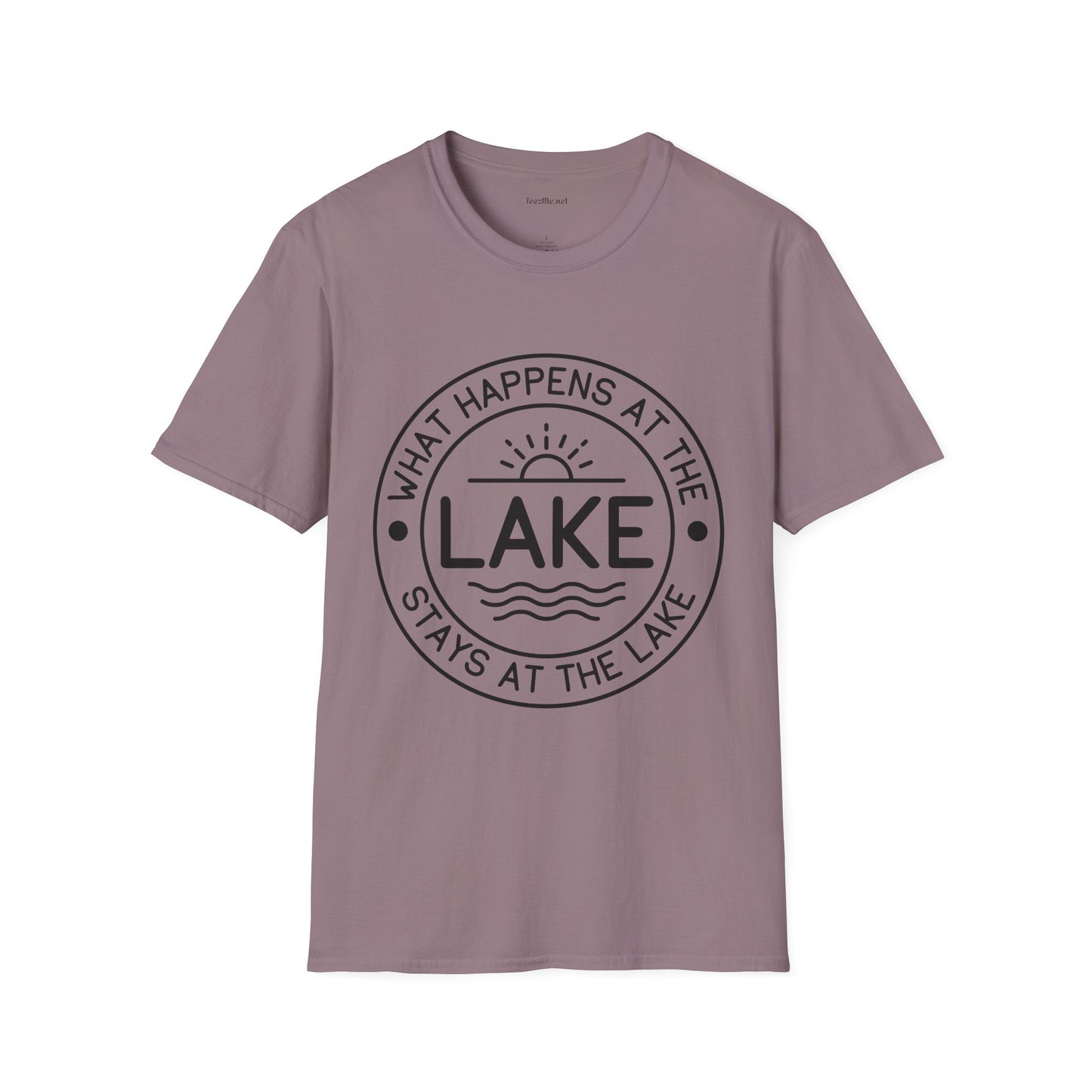 What Happens At The Lake Unisex Softstyle T-Shirt 100% Cotton Graphic