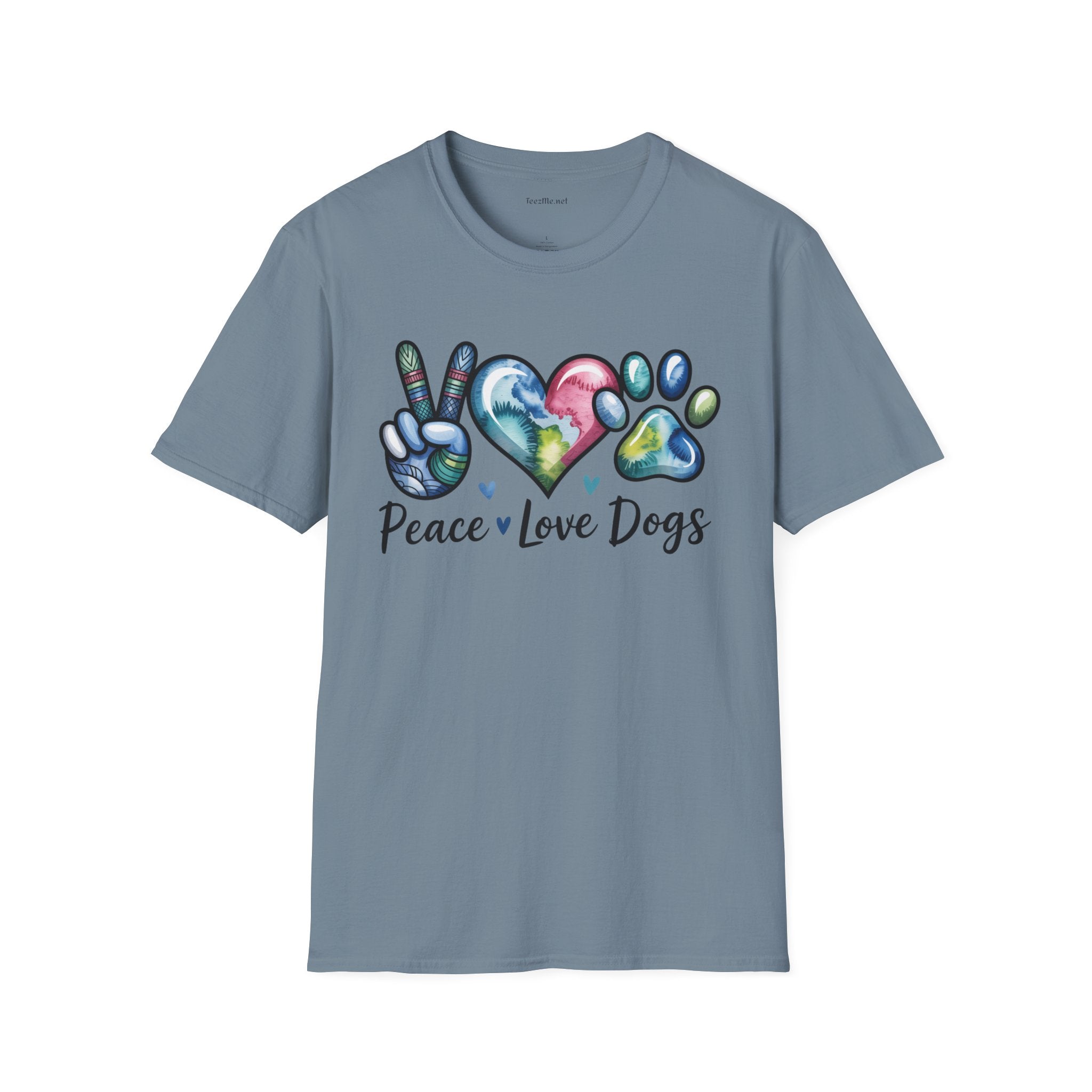 Peace Love Dogs Unisex Soft Style T-Shirt 100% Cotton Graphic