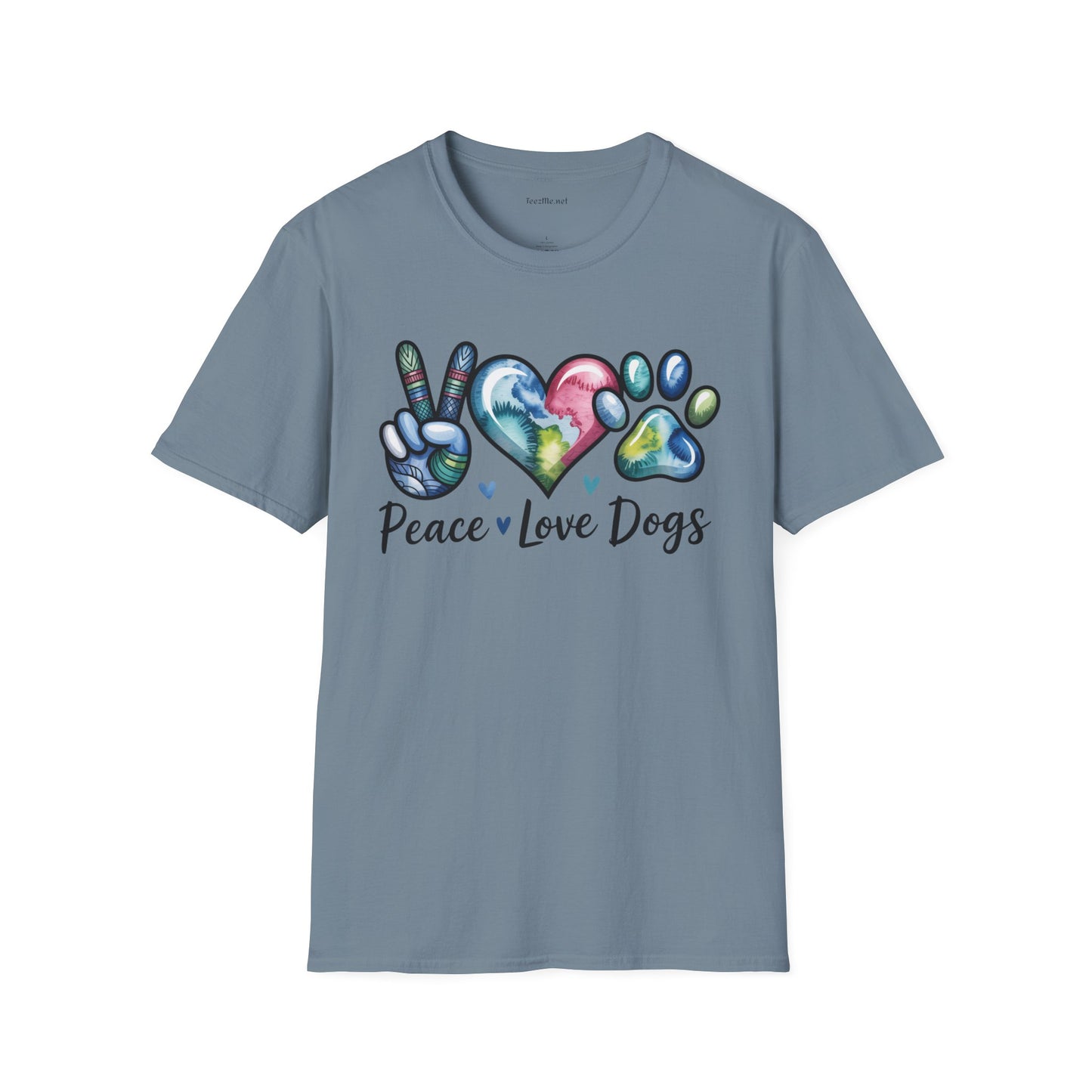 Peace Love Dogs Unisex Soft Style T-Shirt 100% Cotton Graphic