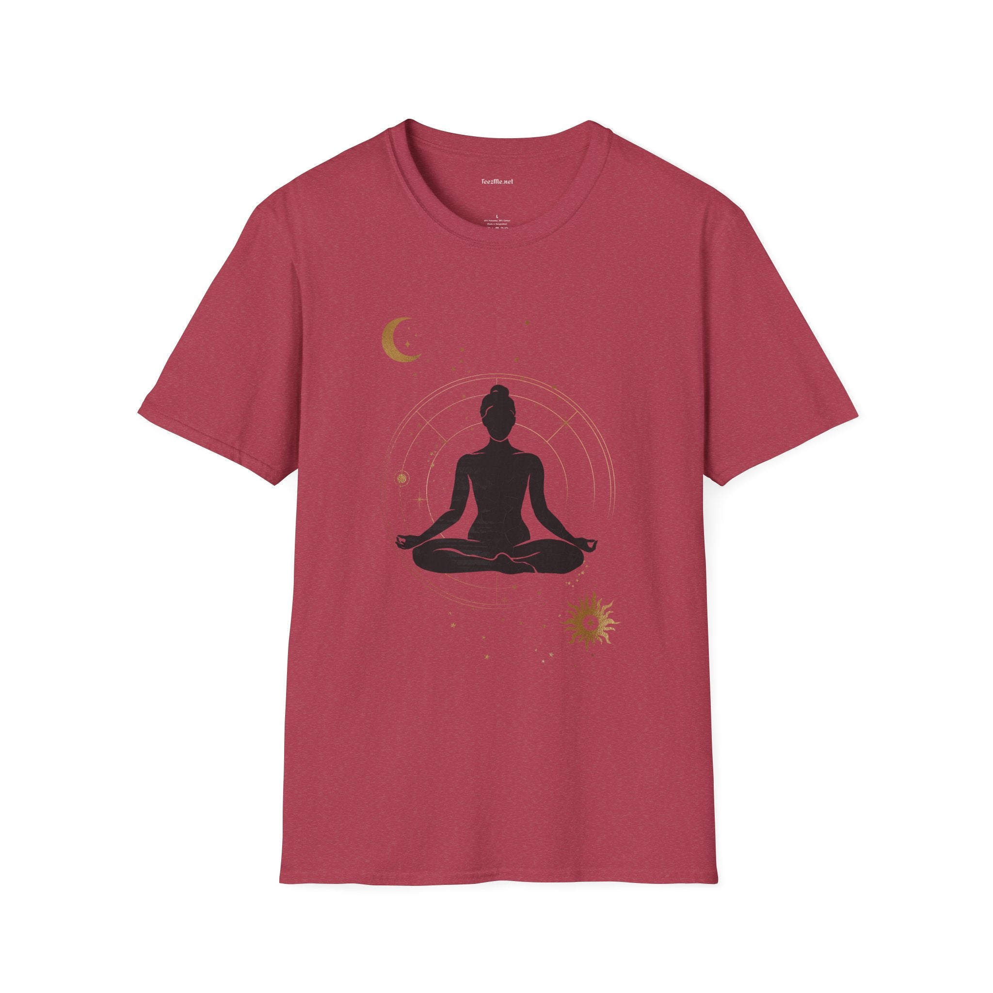 Yoga Under Moon - Unisex Softstyle T-Shirt 100% Cotton Graphic