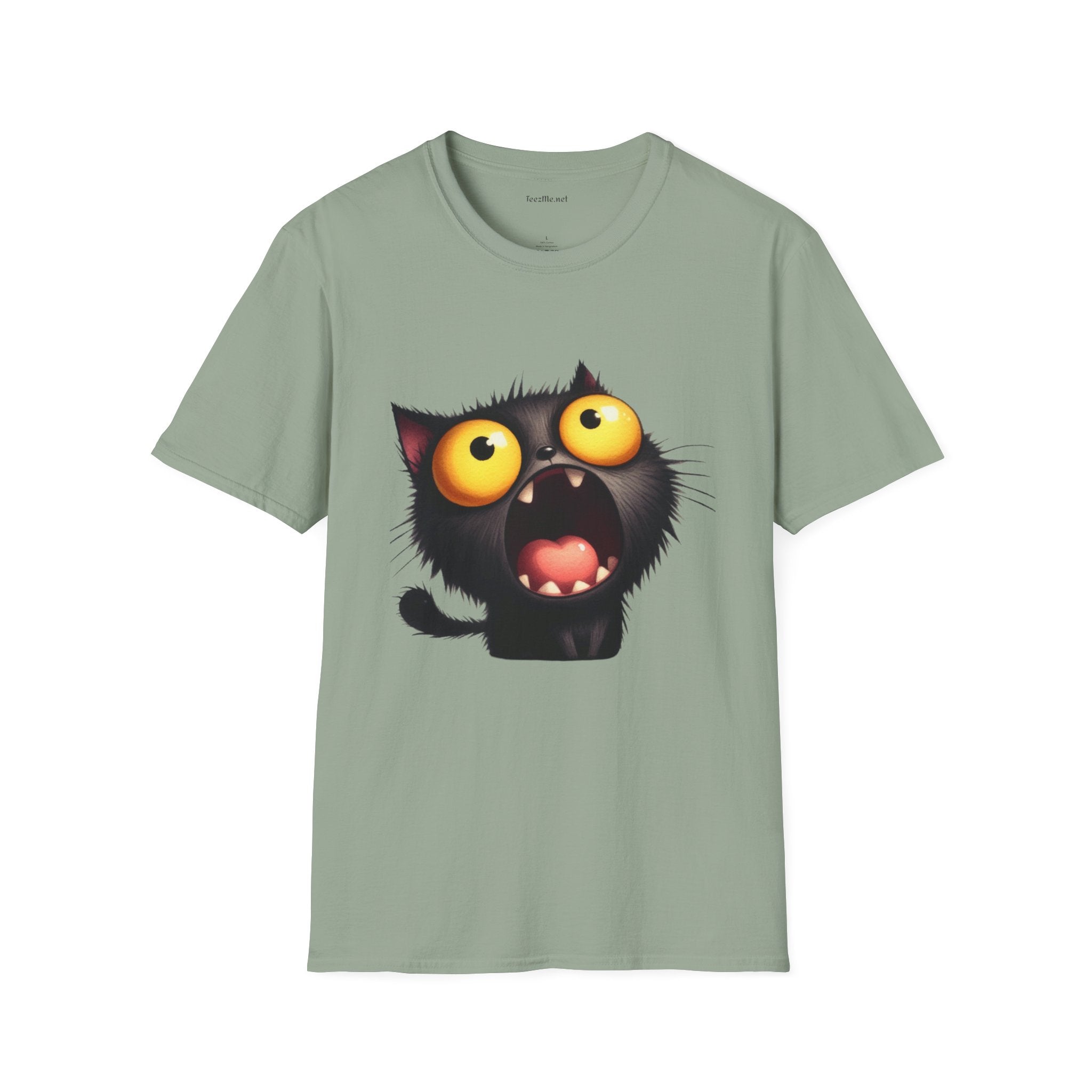 Crazy Cat 3 Unisex SoftStyle T-Shirt 100% Cotton Graphic