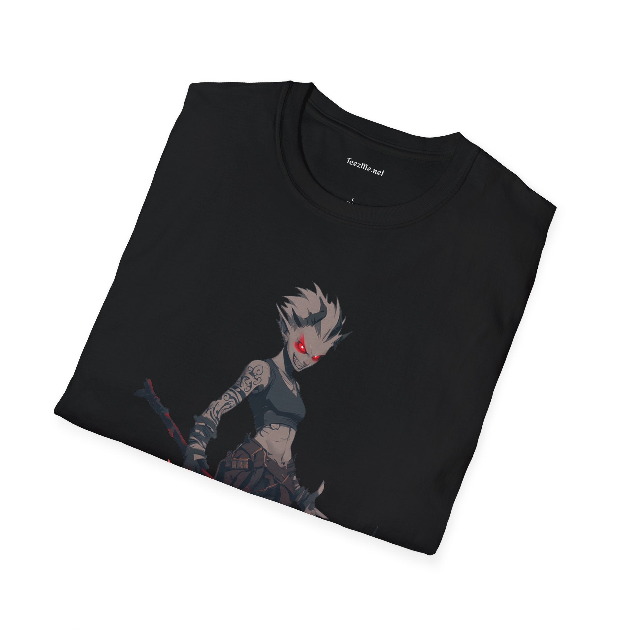 Anime Demon Girl Unisex Softstyle T-Shirt 100% Cotton Graphic