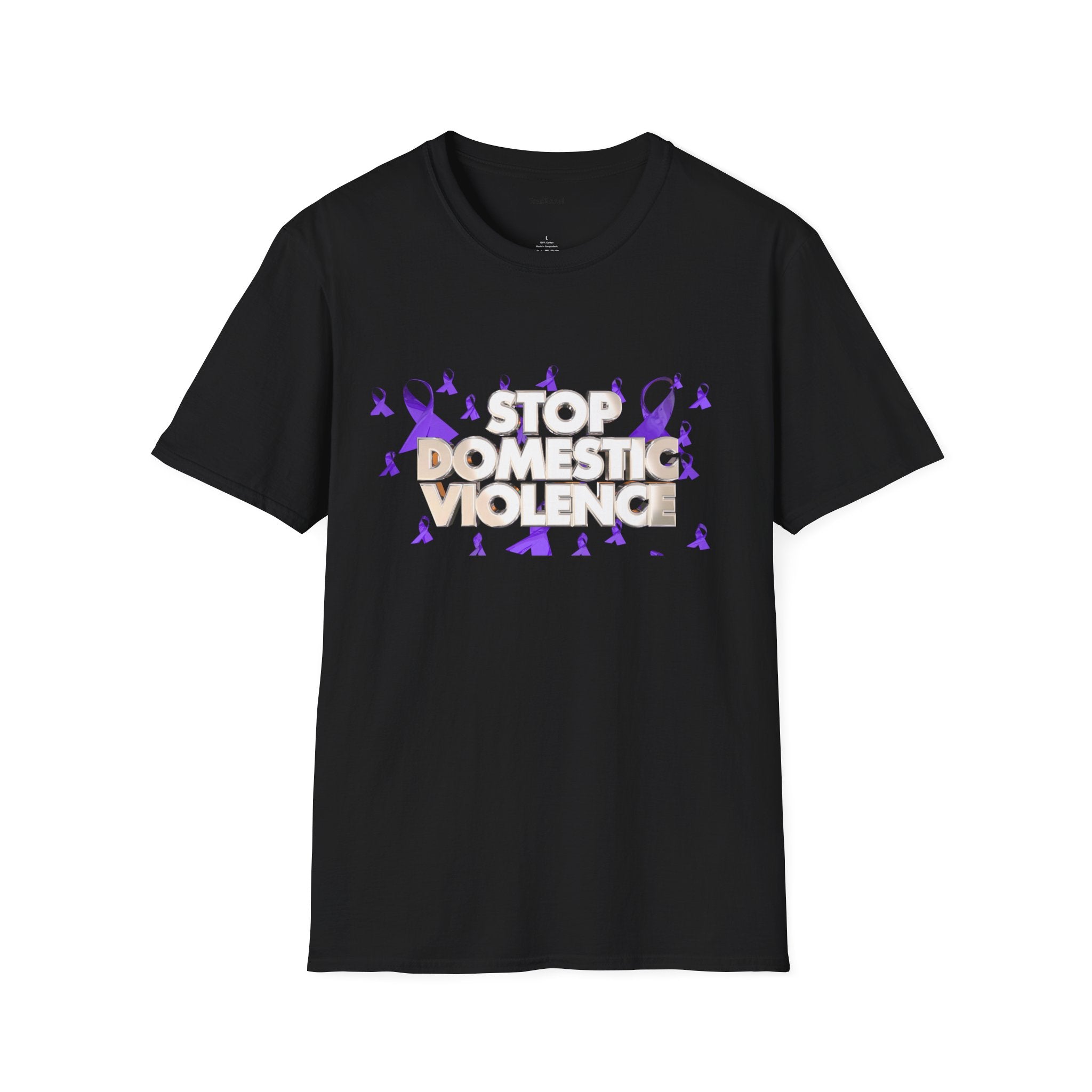 STOP DOMESTIC VIOLENCE - Unisex Softstyle T-Shirt 100% Cotton Graphic
