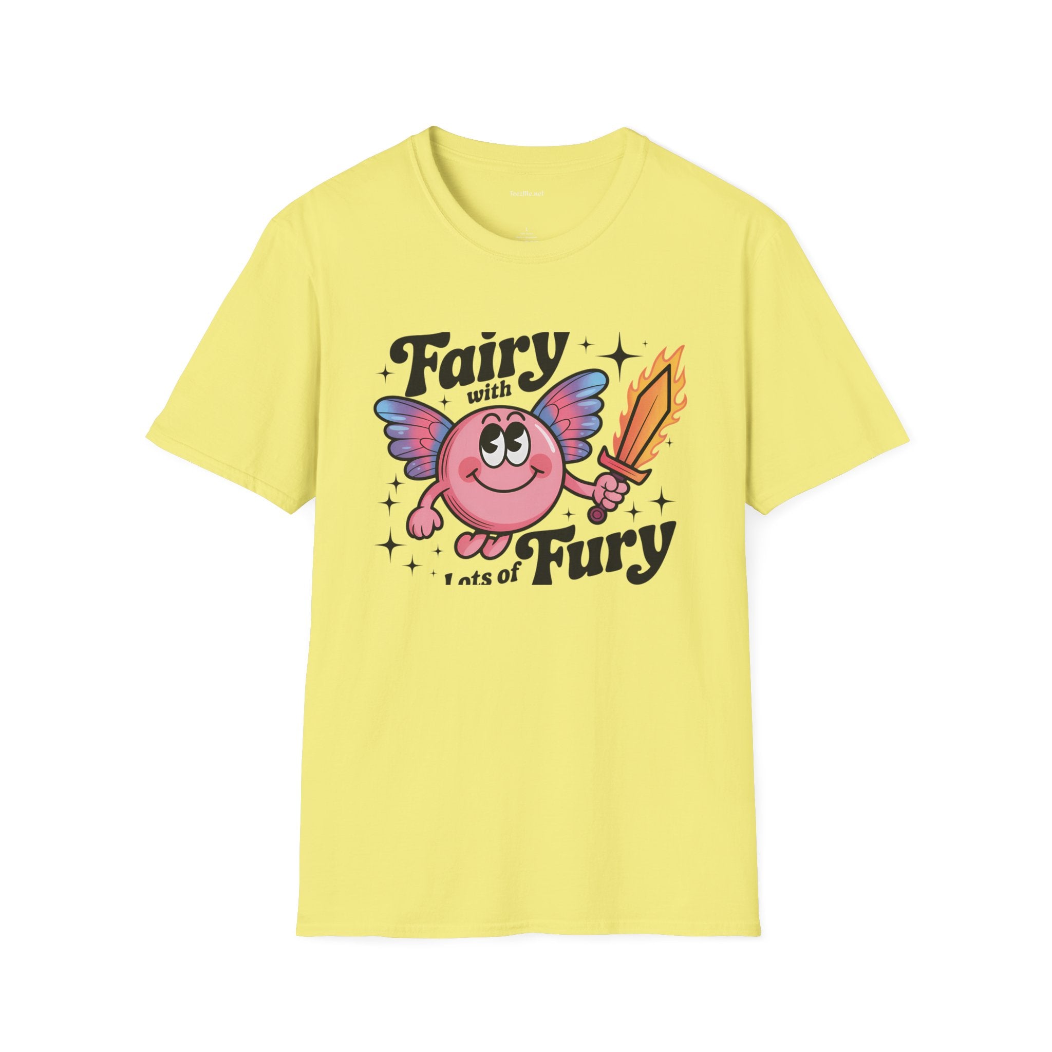 Fairy with Lots of Fury Unisex Softstyle T-Shirt 100% Cotton Graphic