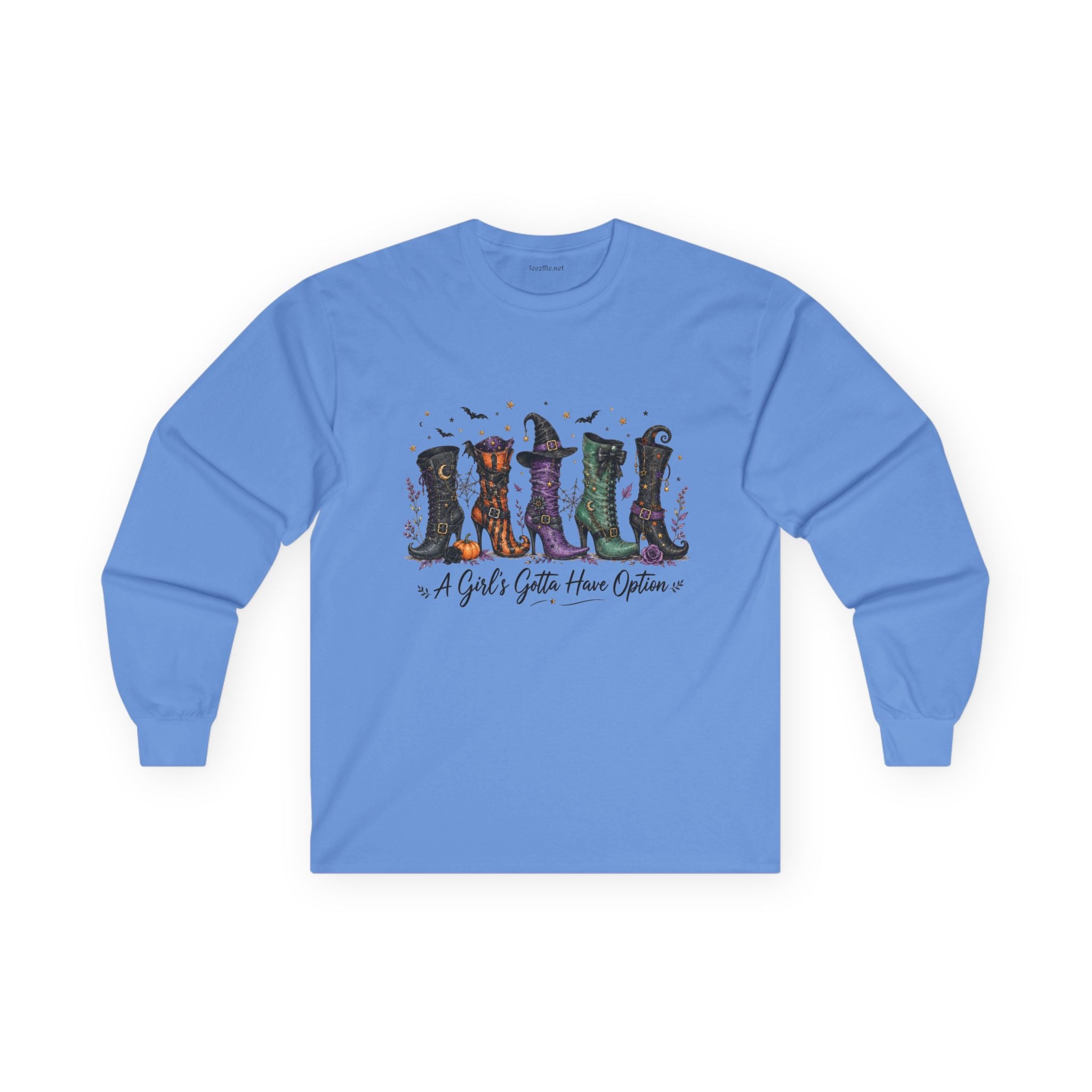 Witch Boots Graphic Long Sleeve Tee — “A Girl’s Gotta Have Options”
