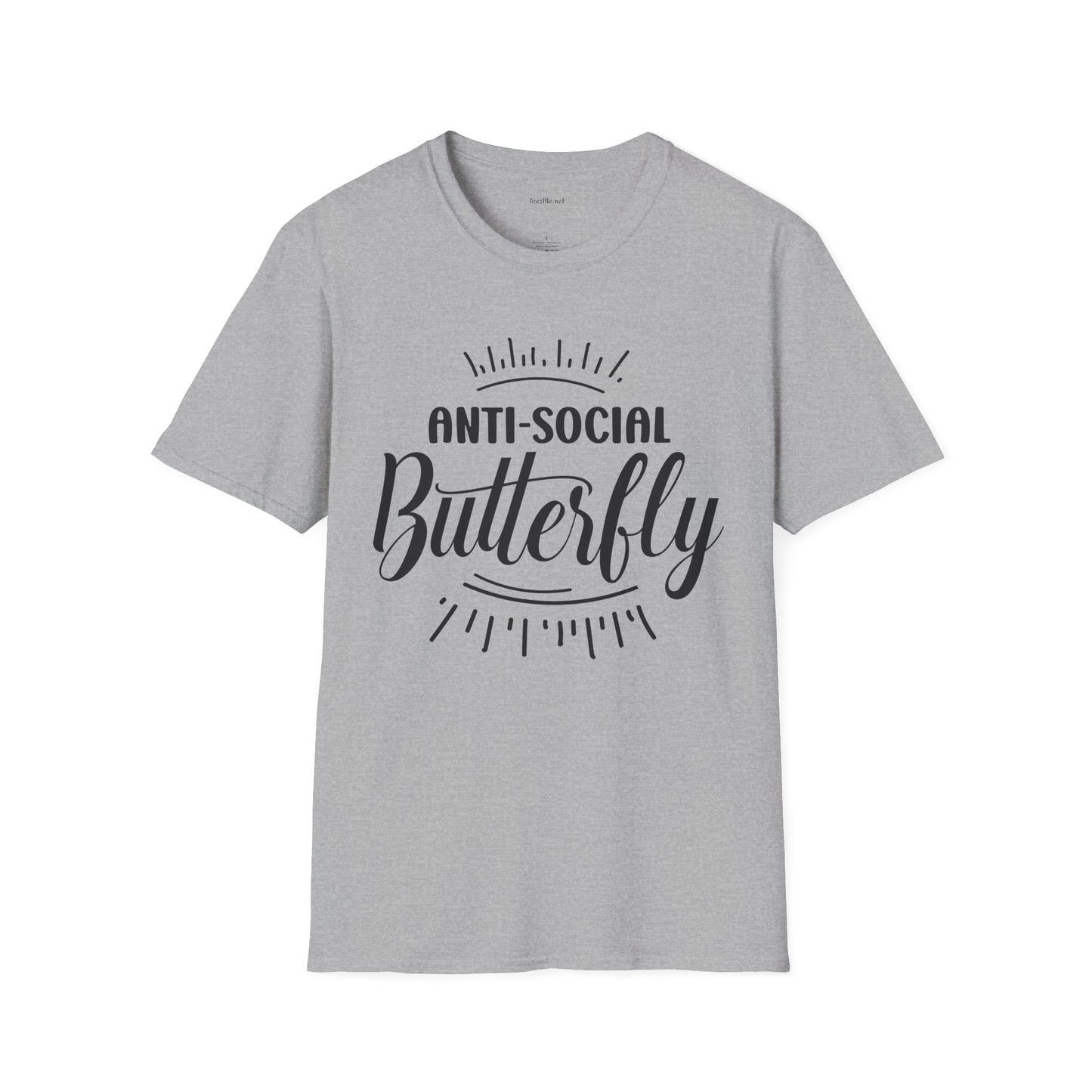 Anti-social Butterfly - Unisex Softstyle T-Shirt 100% Cotton Graphic