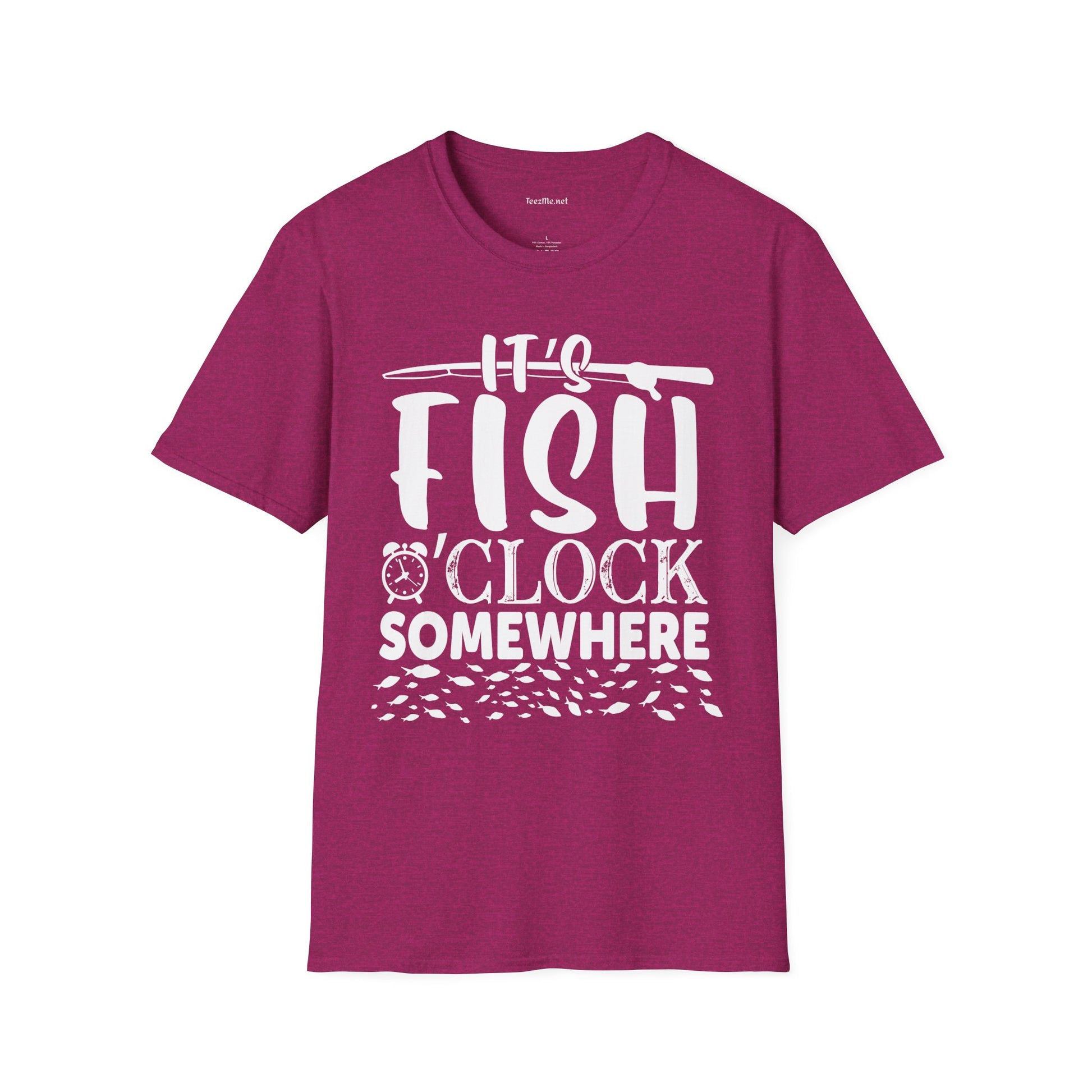 It's Fish O'clock Somewhere Unisex Soft Style T-Shirt 100% Cotton Graphic