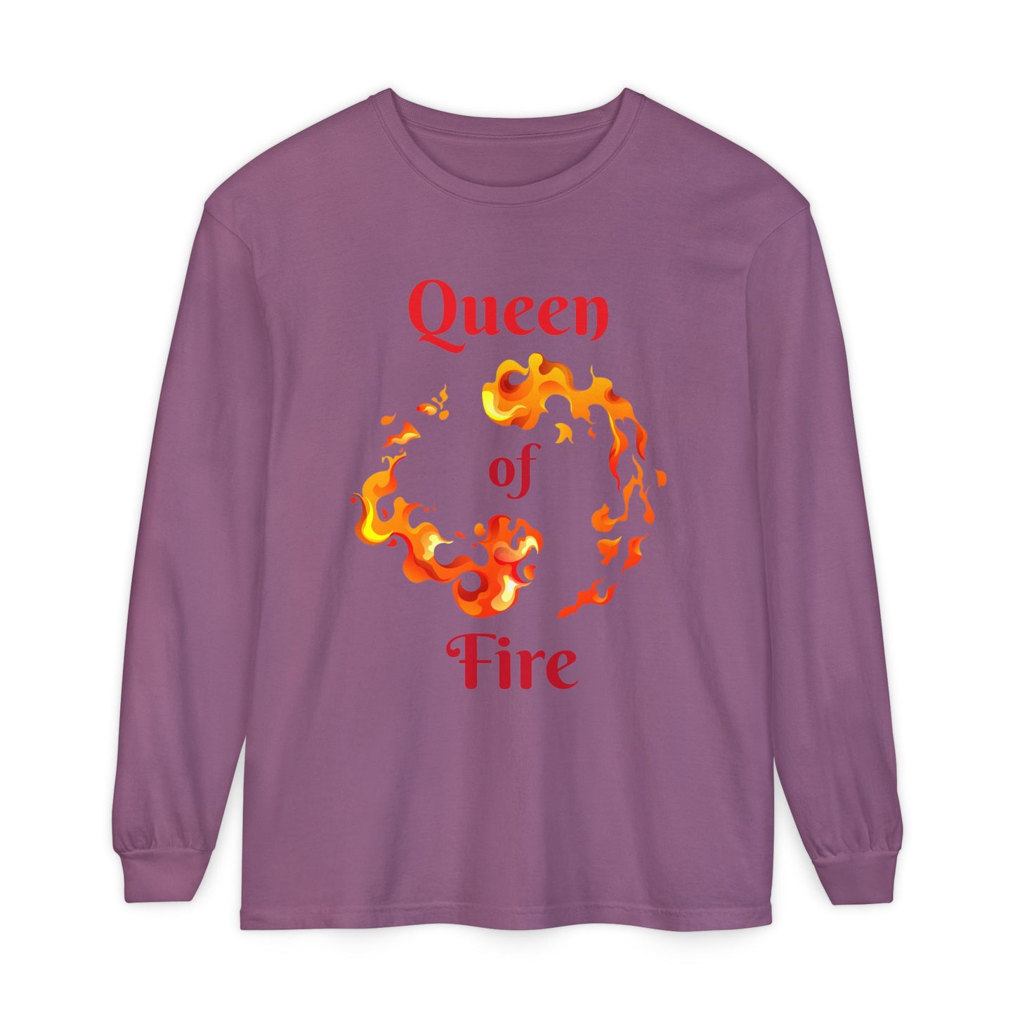Queen of Fire - Unisex Garment-dyed Long Sleeve T-Shirt