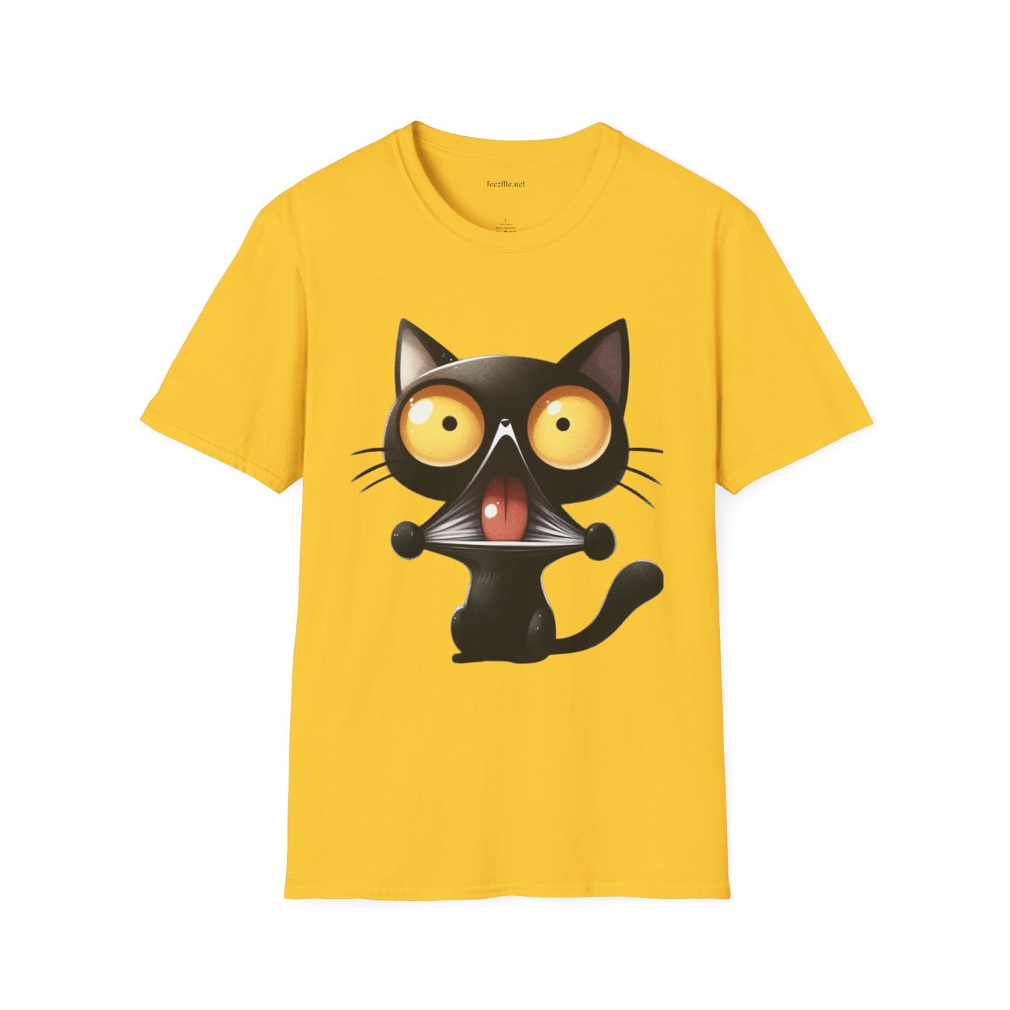 Crazy Cat 01 Unisex SoftStyle T-Shirt 100% Cotton Graphic