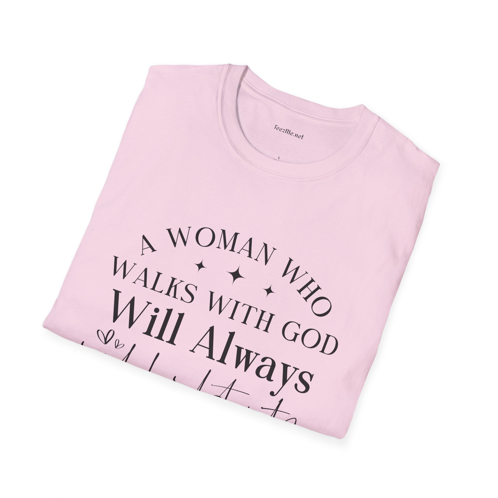 A woman who walks with God - Unisex Softstyle T-Shirt 100% Cotton Graphic