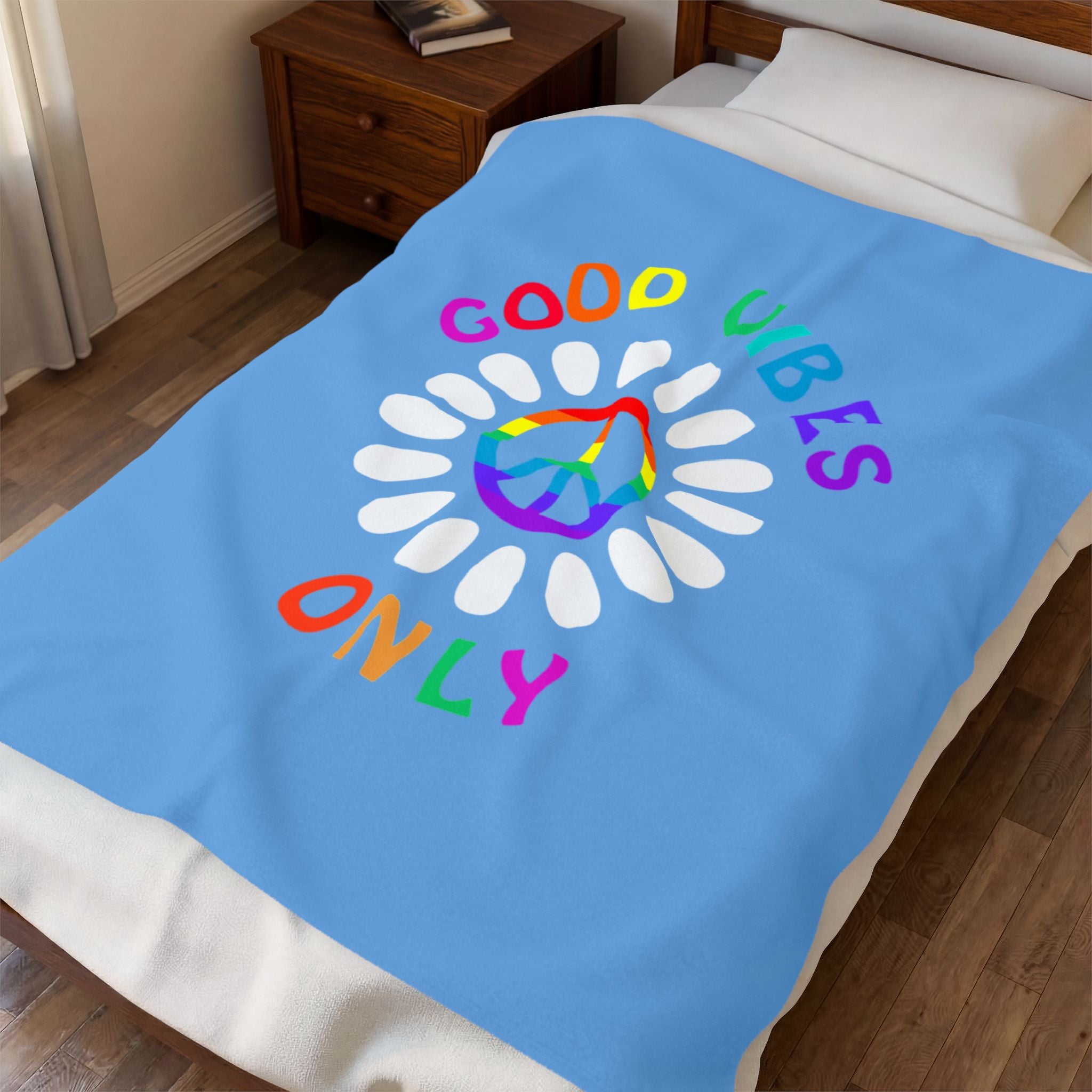 Good Vibes Velveteen Plush Blanket