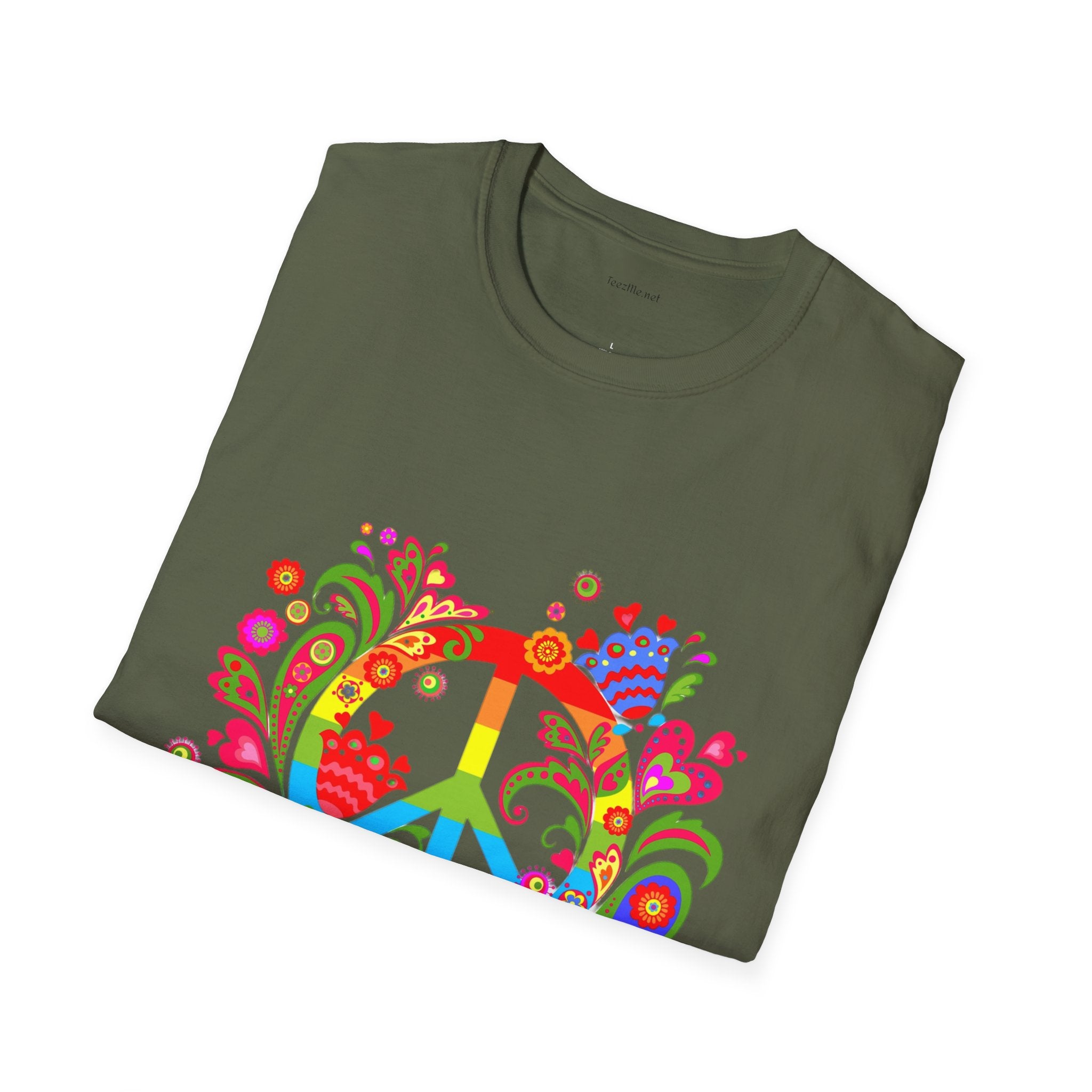 Peace sign illustration - Unisex Softstyle T-Shirt 100% Cotton Graphic