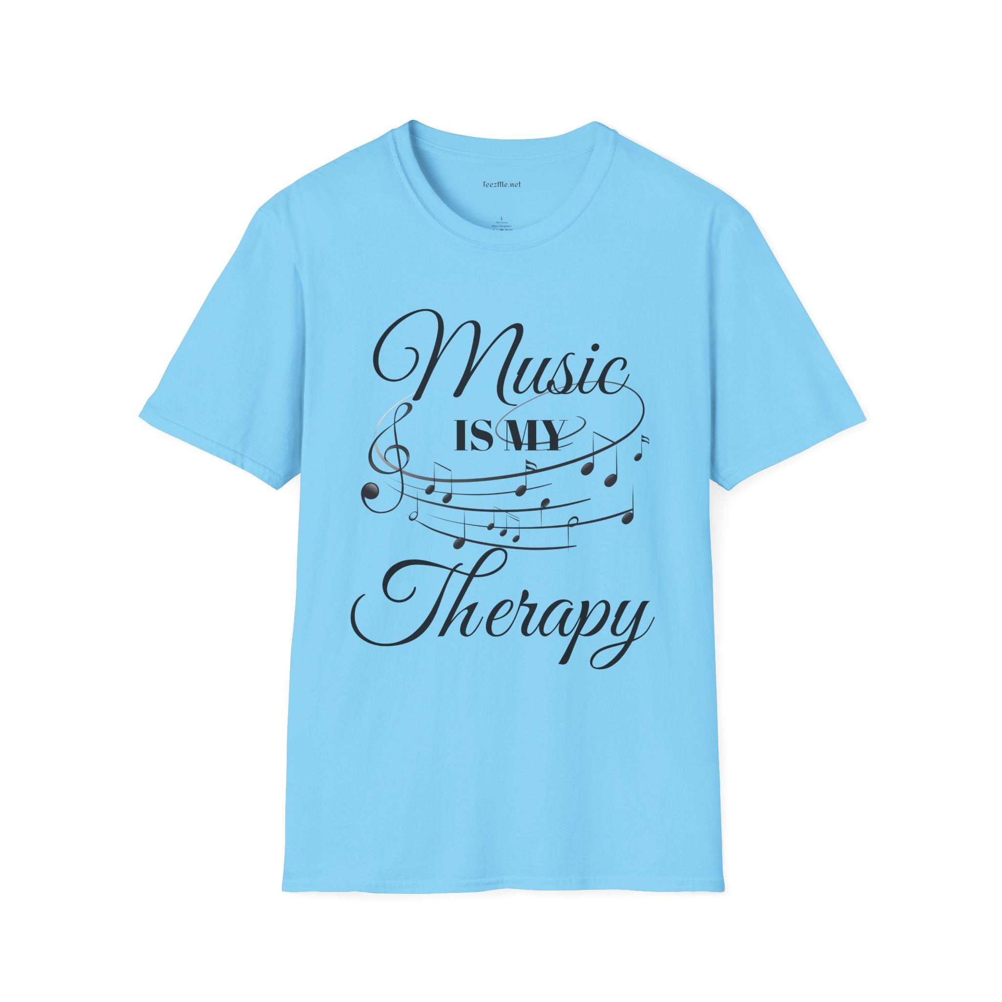 Music is my Therapy Unisex Softstyle T-Shirt 100% Cotton Graphic