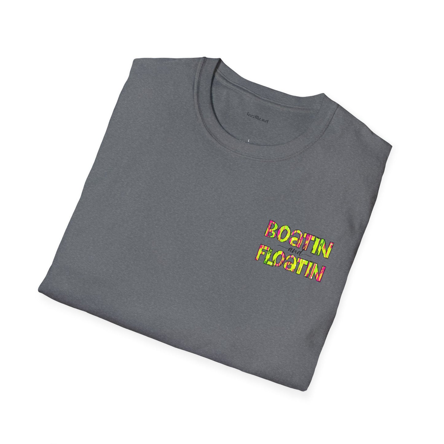 Boatin and Floatin (pocket size) - Unisex Softstyle T-Shirt 100% Cotton Graphic