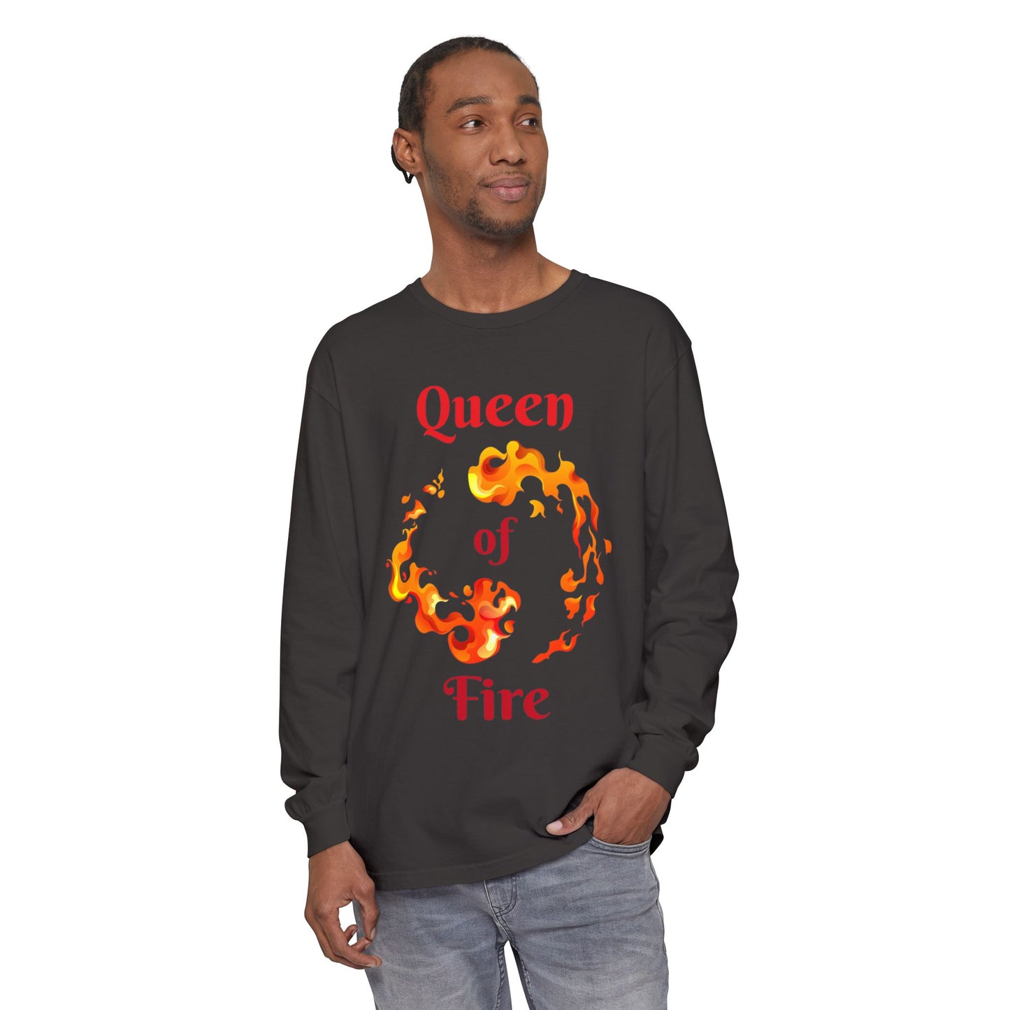 Queen of Fire - Unisex Garment-dyed Long Sleeve T-Shirt