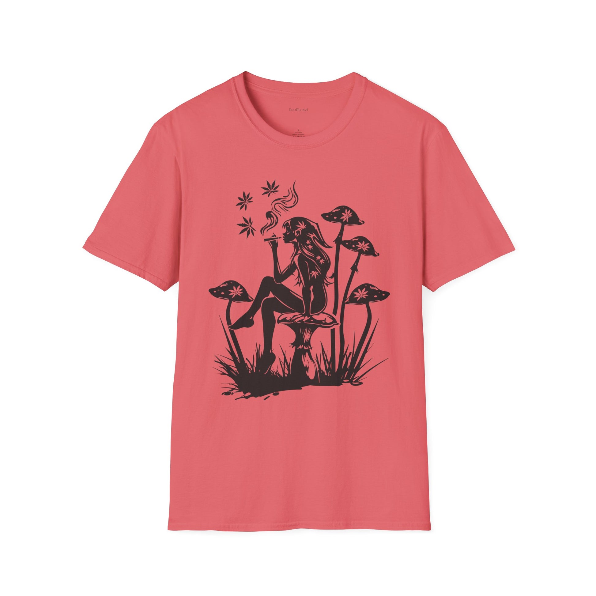 Fairy Smoking Weed Unisex Softstyle T-Shirt 100% Cotton Graphic