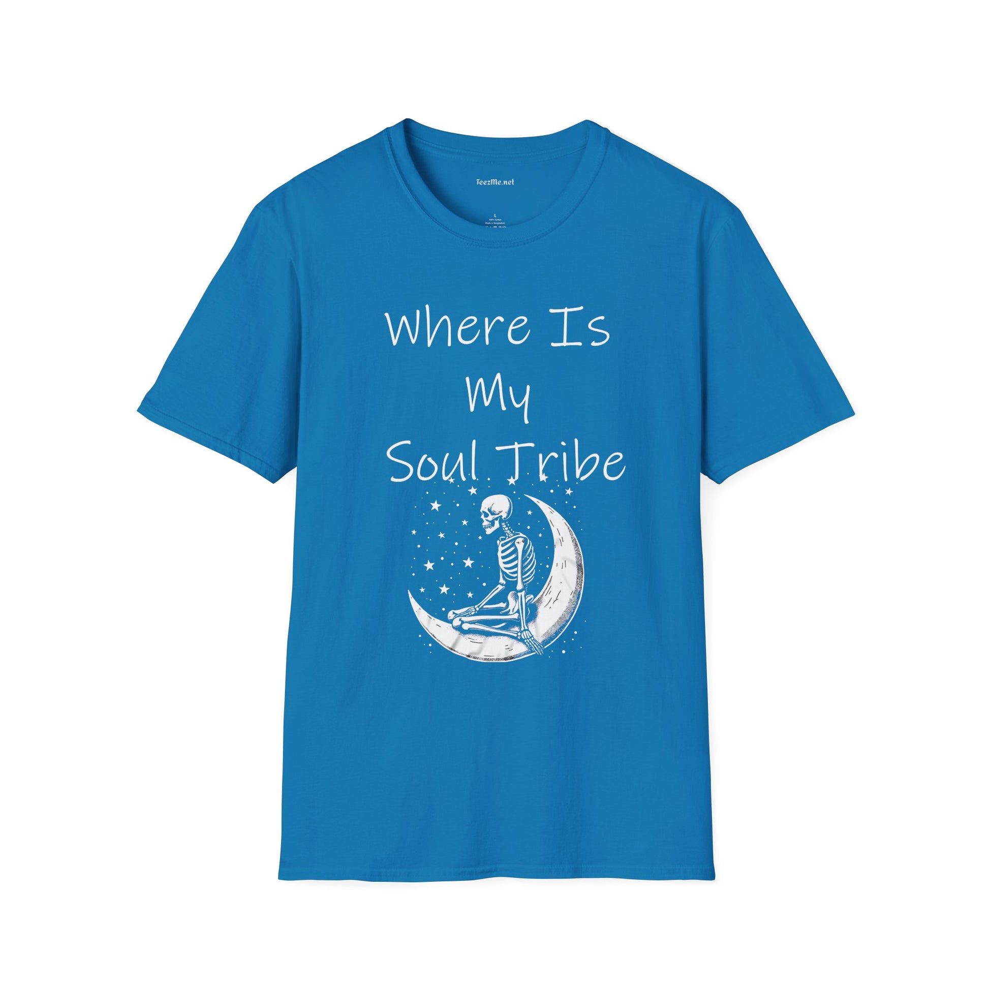 Where Is My Soul Tribe with Skeleton Unisex Soft Style T-Shirt 100% Cotton Graphic