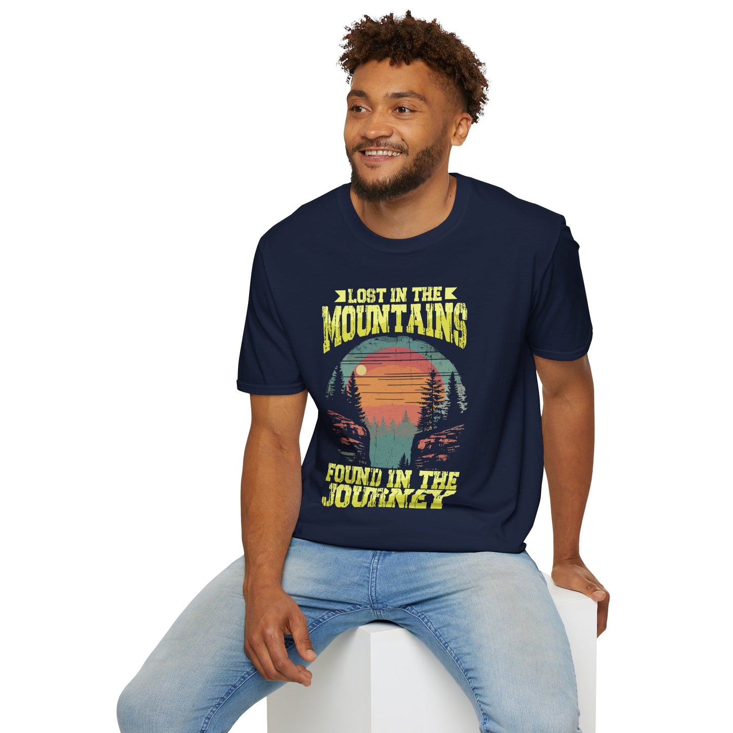Lost in the Mountain - Unisex Softstyle T-Shirt 100% Cotton Graphic