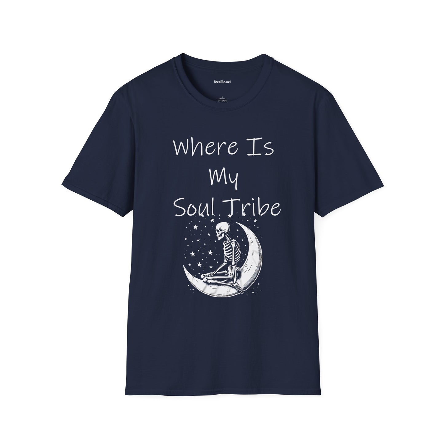 Where Is My Soul Tribe with Skeleton Unisex Soft Style T-Shirt 100% Cotton Graphic