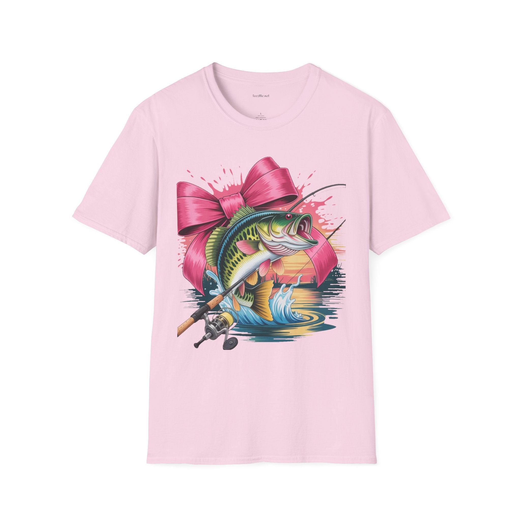 Fishing Girl - Unisex Softstyle T-Shirt 100% Cotton Graphic