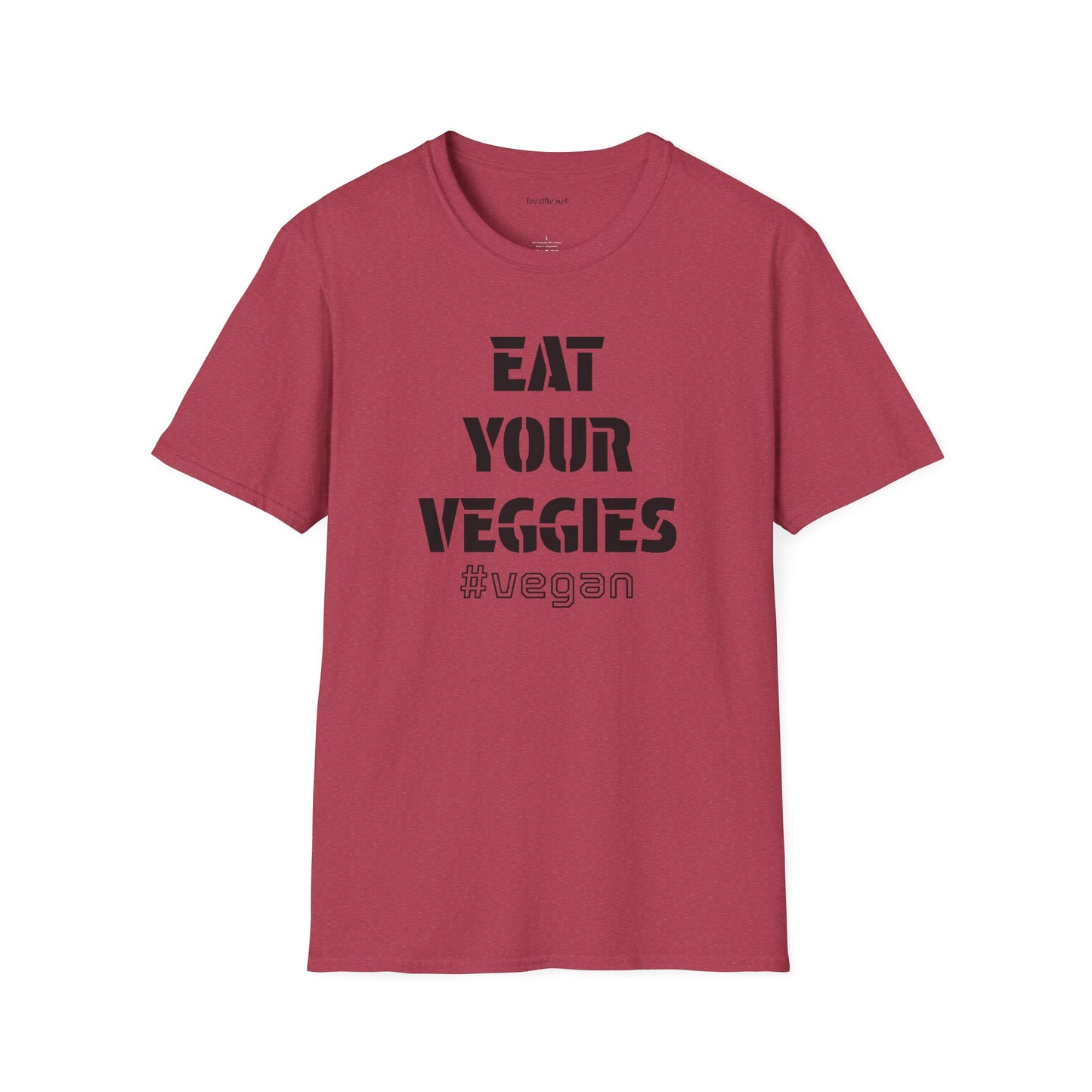 Eat Your Veggies #vegan Unisex Softstyle T-Shirt 100% Cotton Graphic