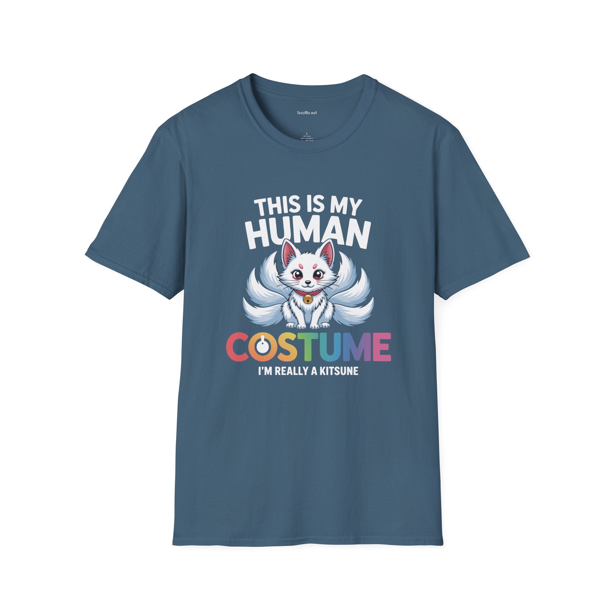 This Is My Human Costume Kitsune Unisex Softstyle T-Shirt 100% Cotton Graphic